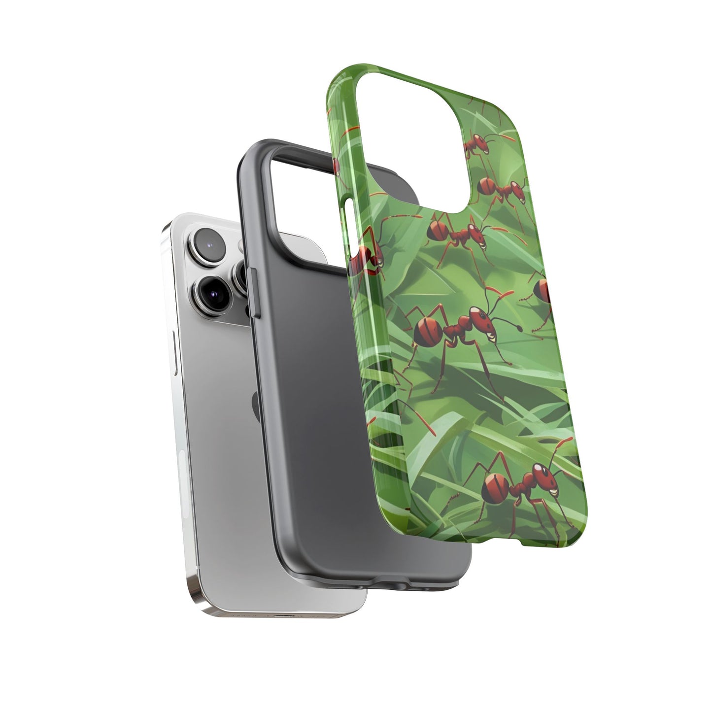 Marching Ant Pattern Tough Phone Case - Realistic Insect Art, Minimalist Nature Aesthetic, Compatible with iPhone, Galaxy, and Google Phones