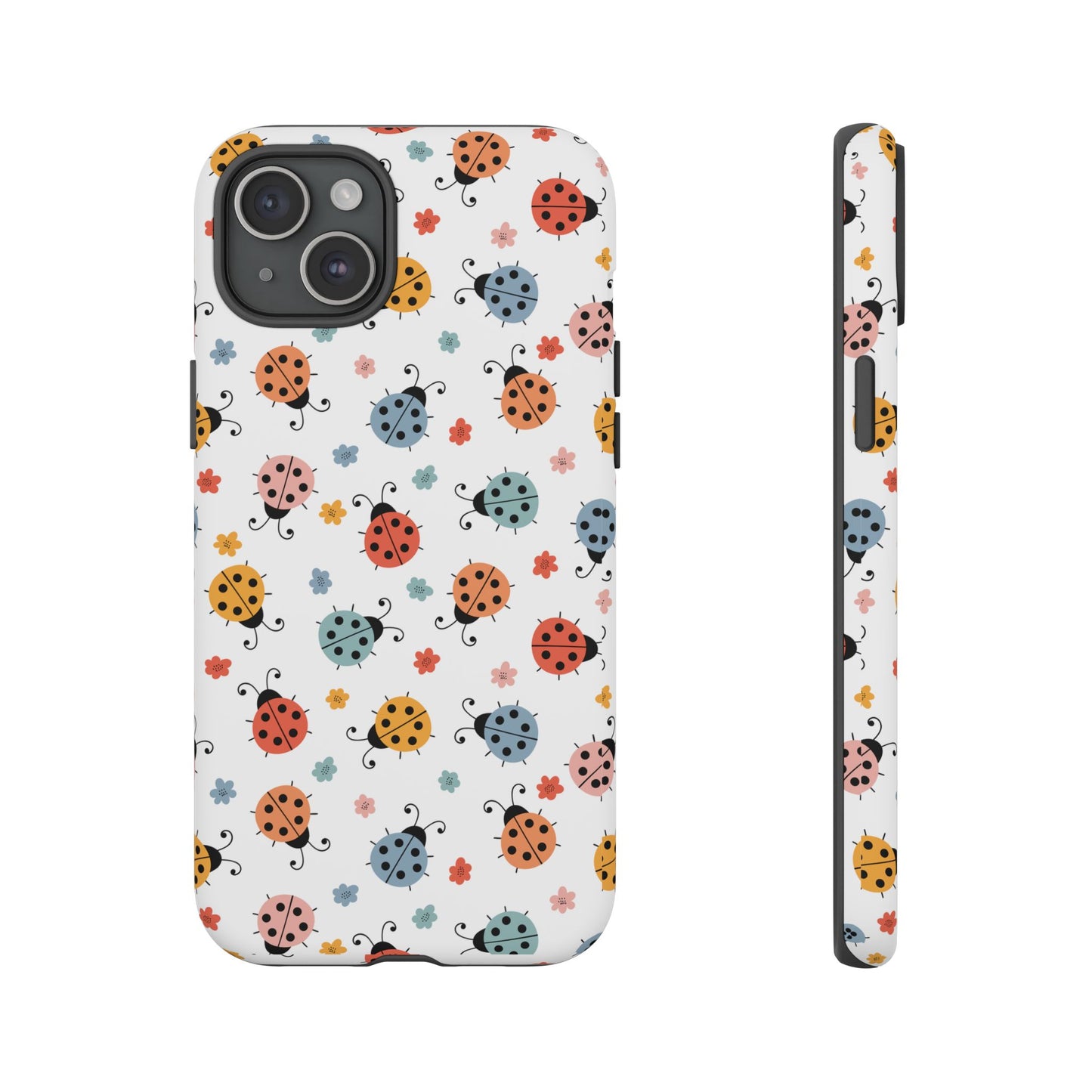 Ladybug Tough Phone Case - Cute Insect Aesthetic, Nature-Inspired Pattern Art, Compatible with iPhone, Galaxy, and Google Phones