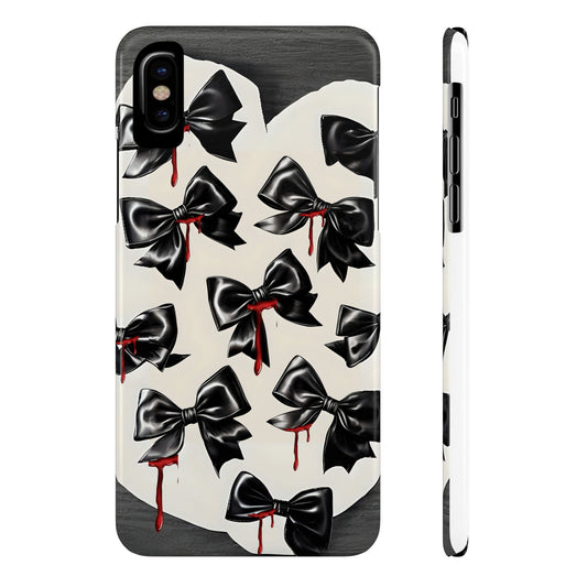 Spooky Halloween Slim Phone Case, Goth Coquette Aesthetic, Cute Horror Style, Perfect for Birthdays and Special Occasions