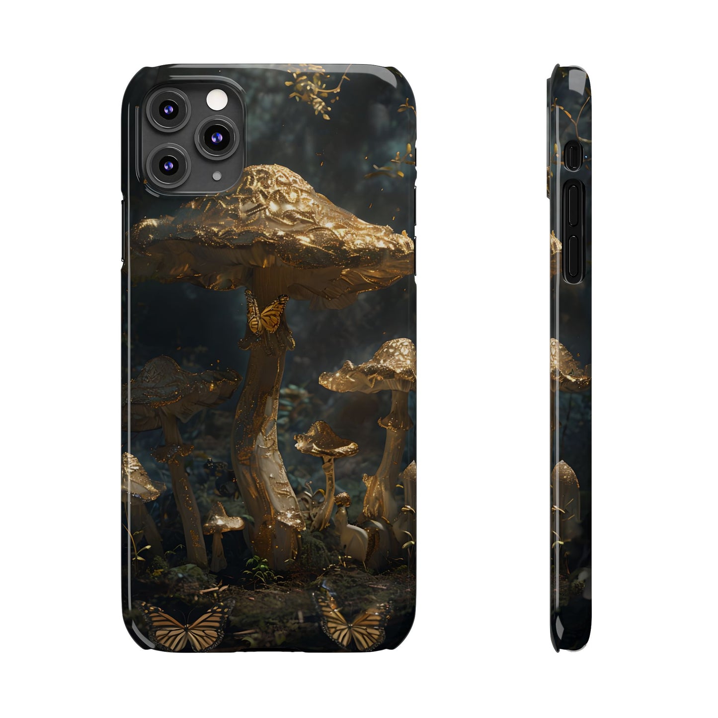 Enchanted Forest Slim Phone Cases, Fantasy Phone Cover, Mushroom Design, Nature Lover Gift, Boho Chic Cell Phone Case