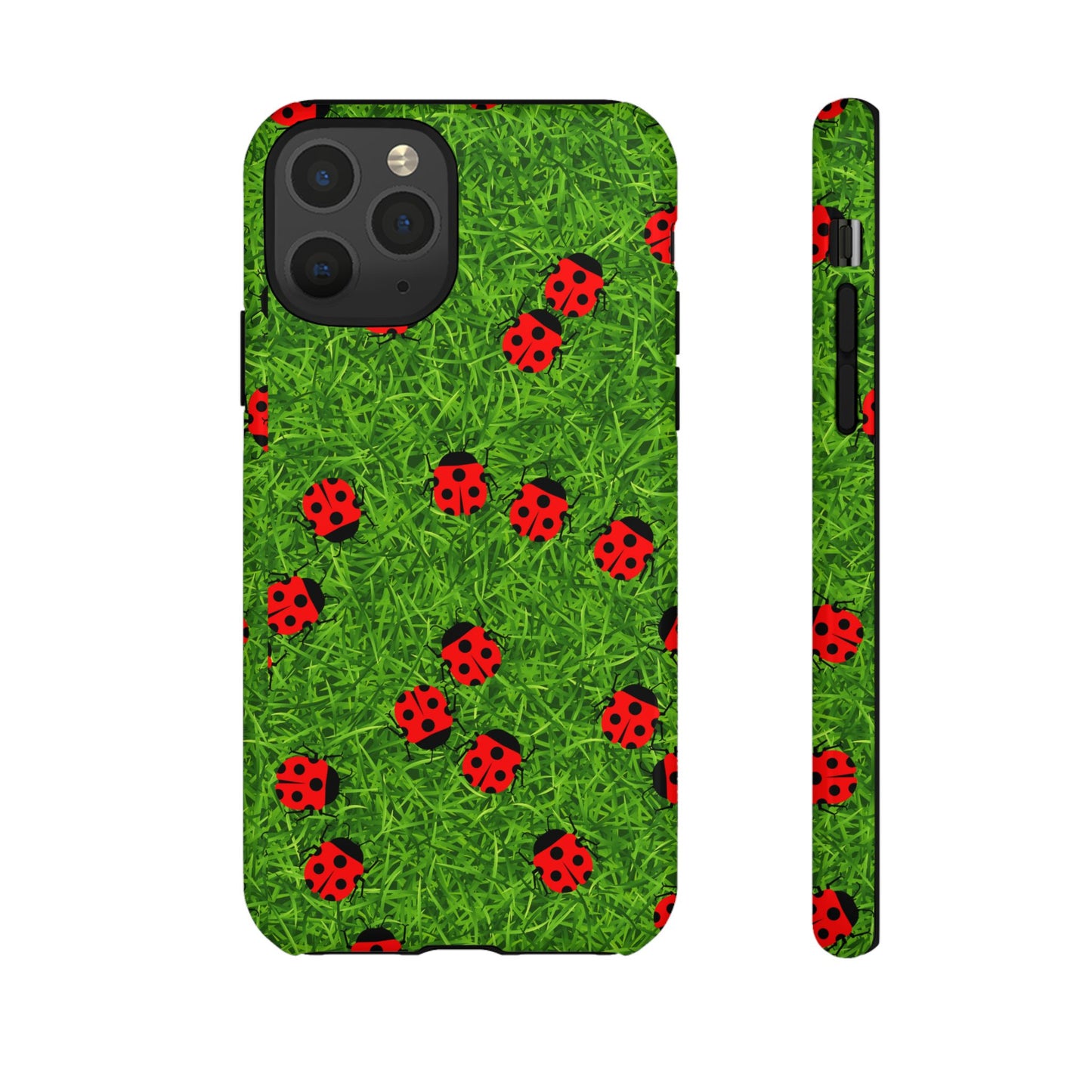 Ladybug Tough Phone Case - Cute Insect Aesthetic, Nature Pattern Art Design, Compatible with iPhone, Galaxy, and Google Phones