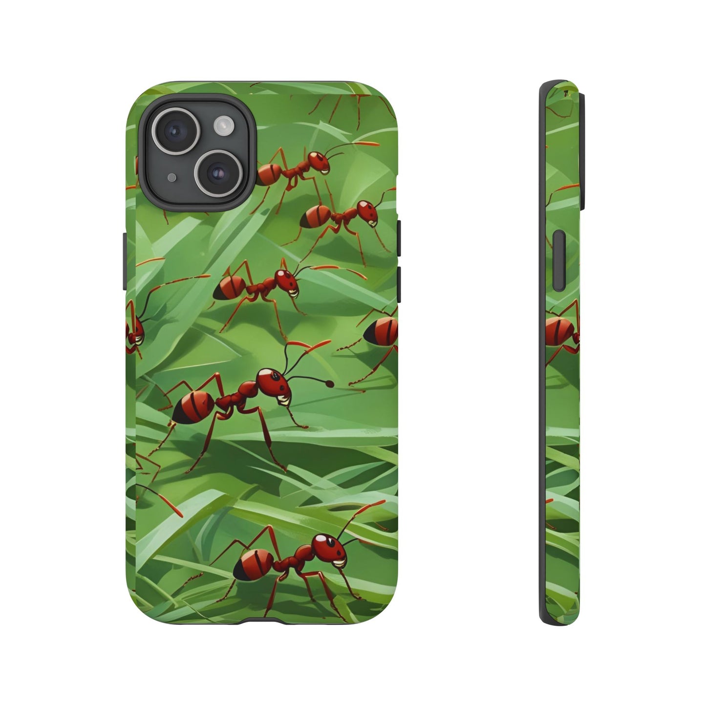 Marching Ant Pattern Tough Phone Case - Realistic Insect Art, Minimalist Nature Aesthetic, Compatible with iPhone, Galaxy, and Google Phones