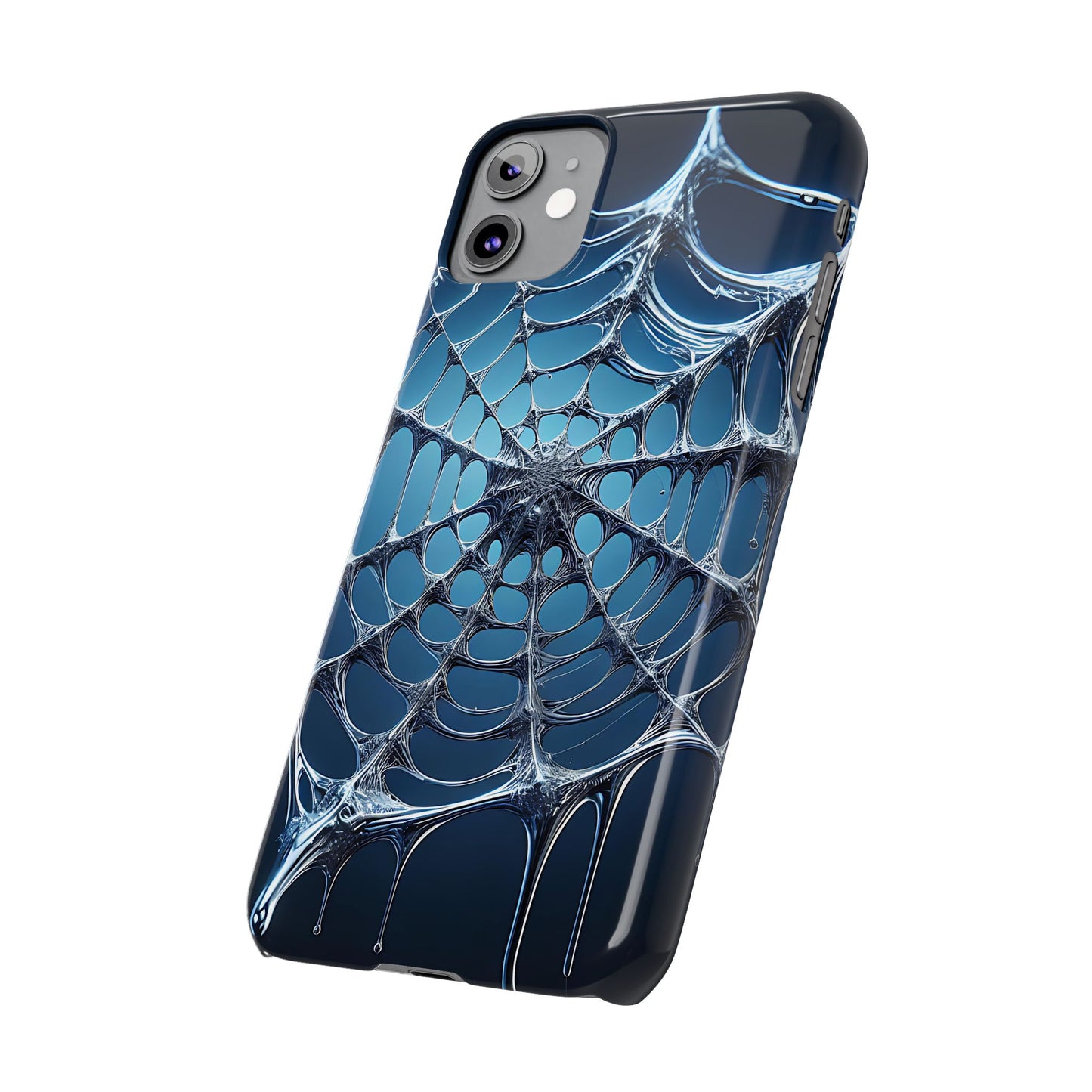 Spider Web Slim Phone Case - Artistic Design for Halloween, Unique Gift, Phone Accessories, Trendy Tech Style, Eco-Friendly Case