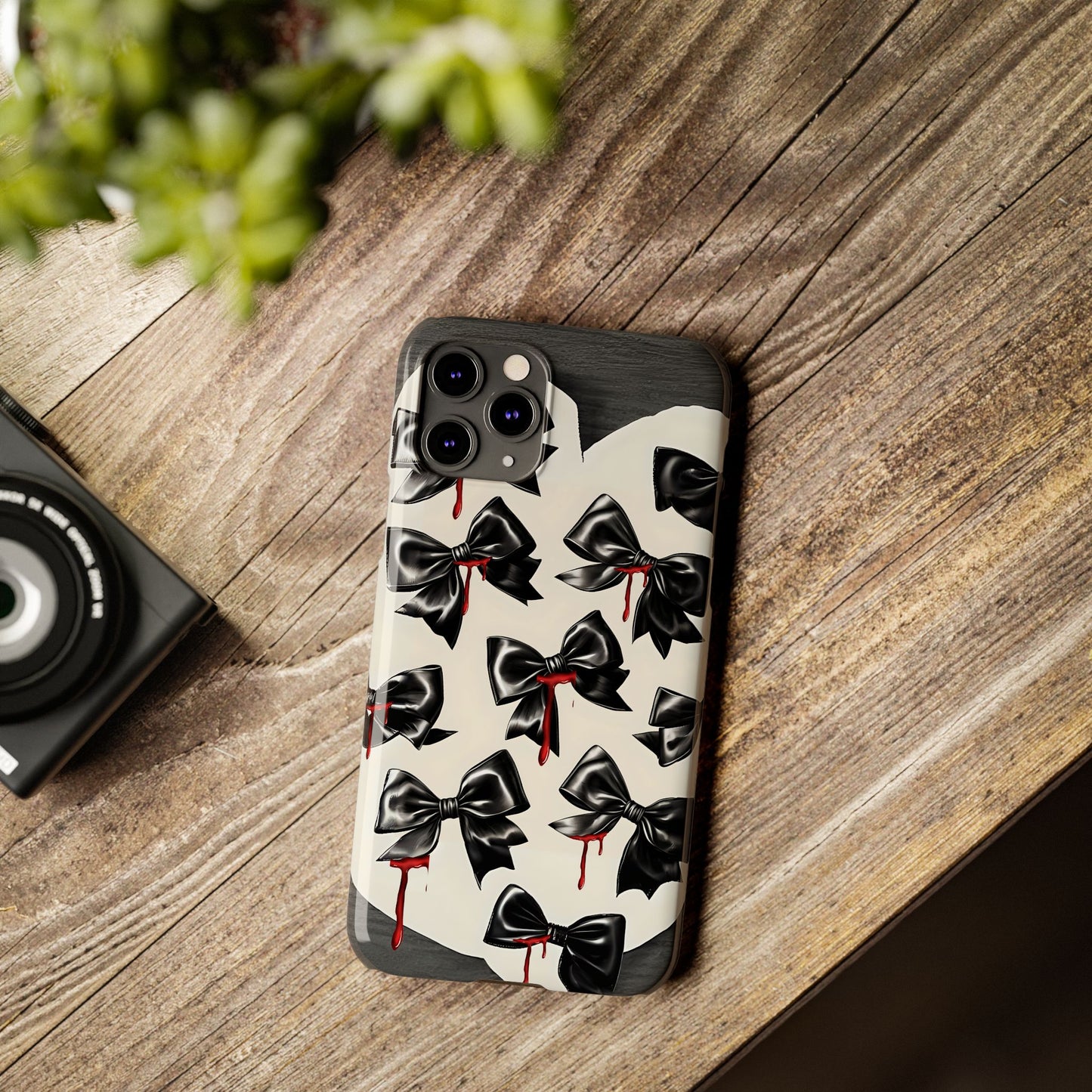 Spooky Halloween Slim Phone Case, Goth Coquette Aesthetic, Cute Horror Style, Perfect for Birthdays and Special Occasions