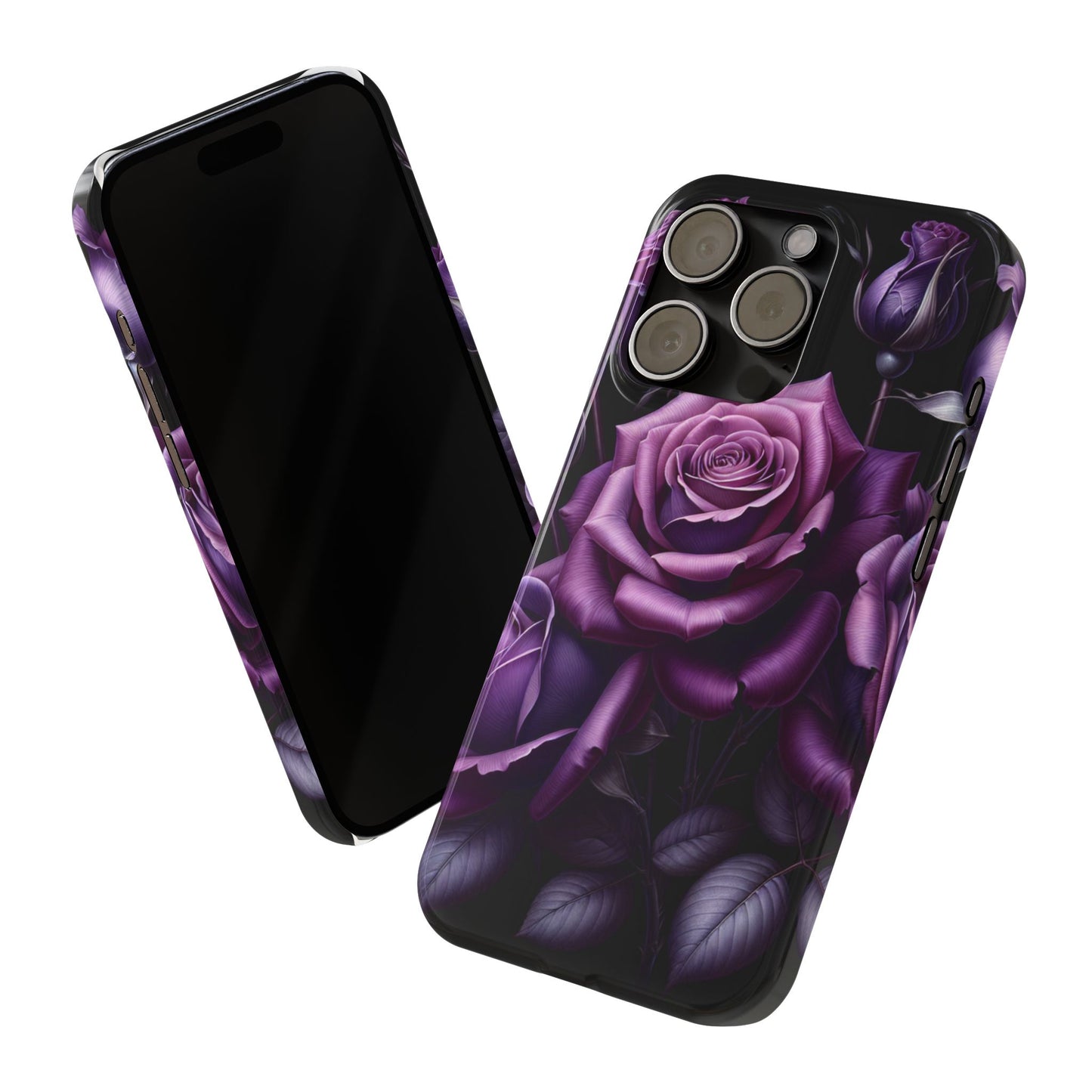 Purple Rose Slim Phone Cases, Floral Phone Cover, Elegant Smartphone Case, Gift for Her, Mother's Day Accessories