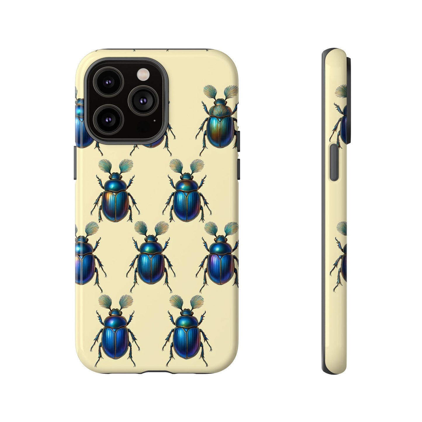 Beetle Tough Phone Case - Nature-Inspired Insect Art, Vintage Bug Pattern Design, Compatible with iPhone, Galaxy, and Google Phones