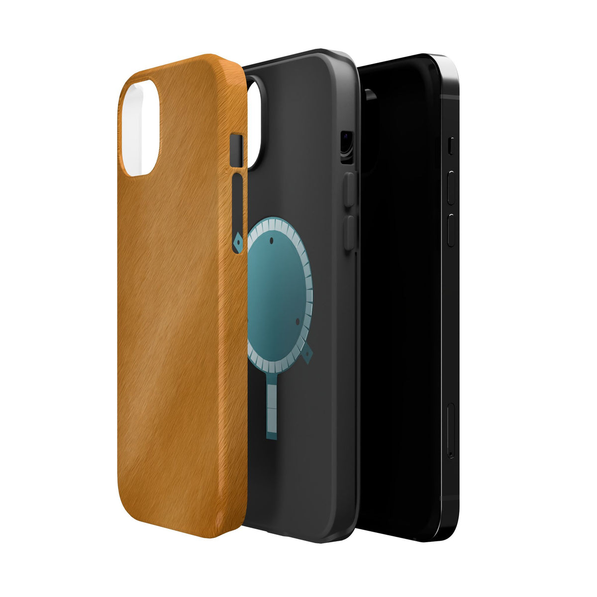 Horse Print Magnetic Phone Case, Animal Print, Protective Faux Skin Style Cover Compatible with iPhone 17, 16, 15, 14, 13, 12, 11