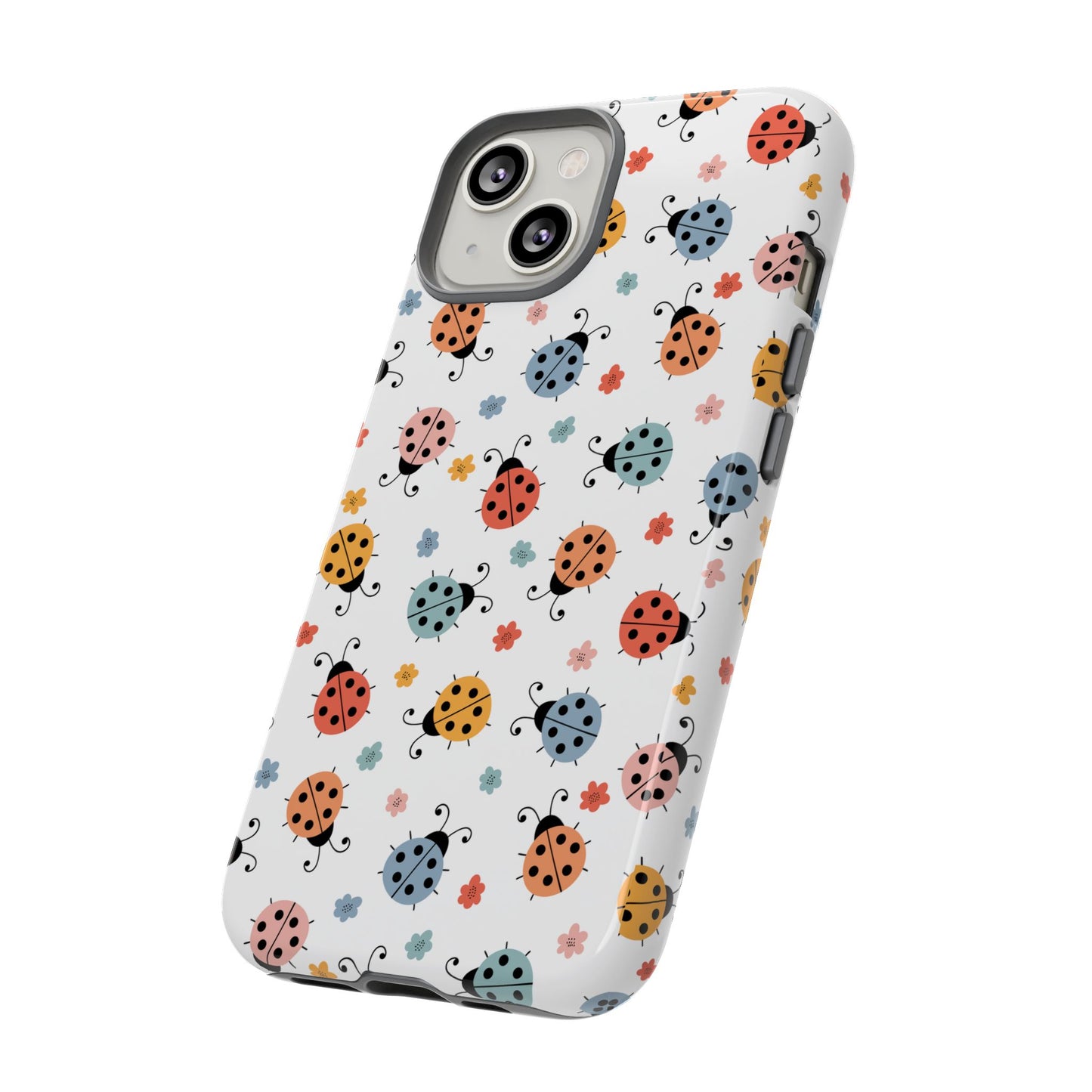 Ladybug Tough Phone Case - Cute Insect Aesthetic, Nature-Inspired Pattern Art, Compatible with iPhone, Galaxy, and Google Phones