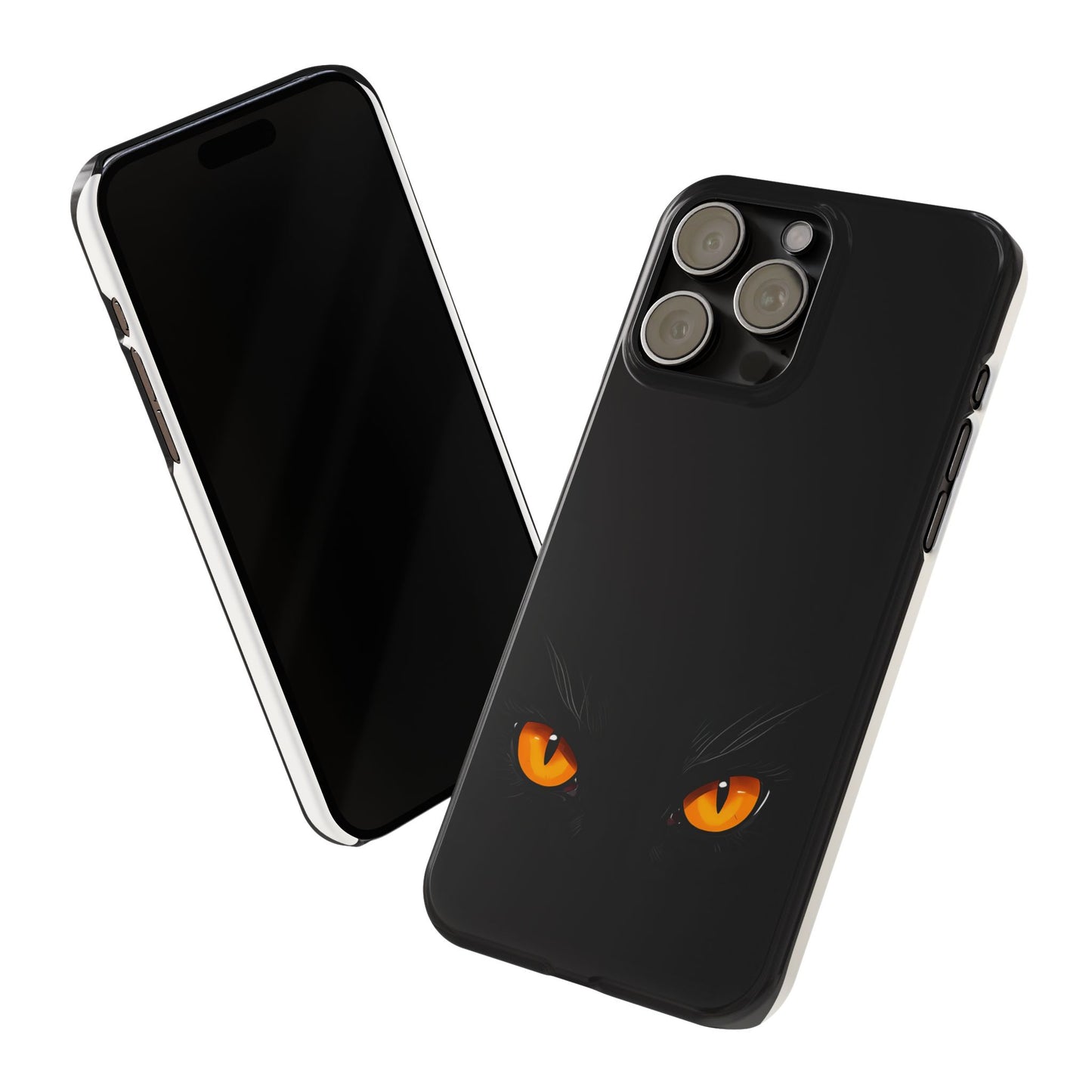 Black Cat Slim Phone Case - Gothic Halloween Aesthetic, Subtle Spookycore Aesthetic, Compatible with iPhone, Galaxy, and Google Phones