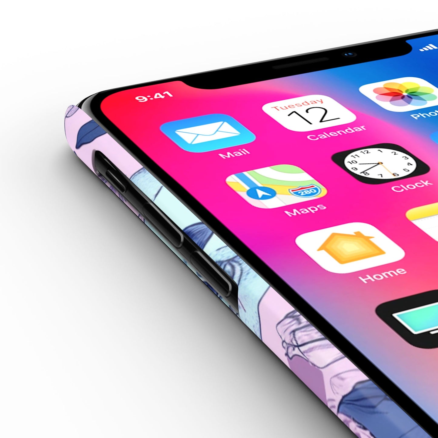 Floral Skull Slim Phone Case - Aesthetic, Trendy, Gift for Goth Lovers, Unique Phone Accessories, Floral Print, Halloween Decor