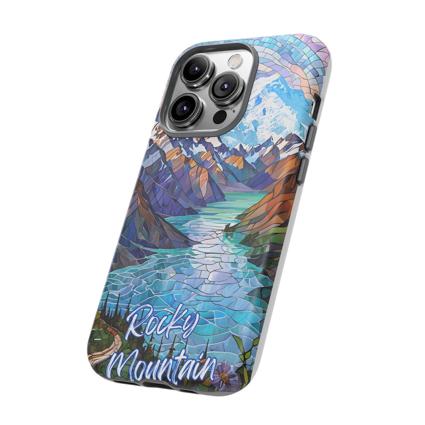 Rocky Mountain National Park Colorado Phone Case, Mosaic Phone Case, Mountain Nature Art, National Park Gift, Scenic Forest Phone Cover
