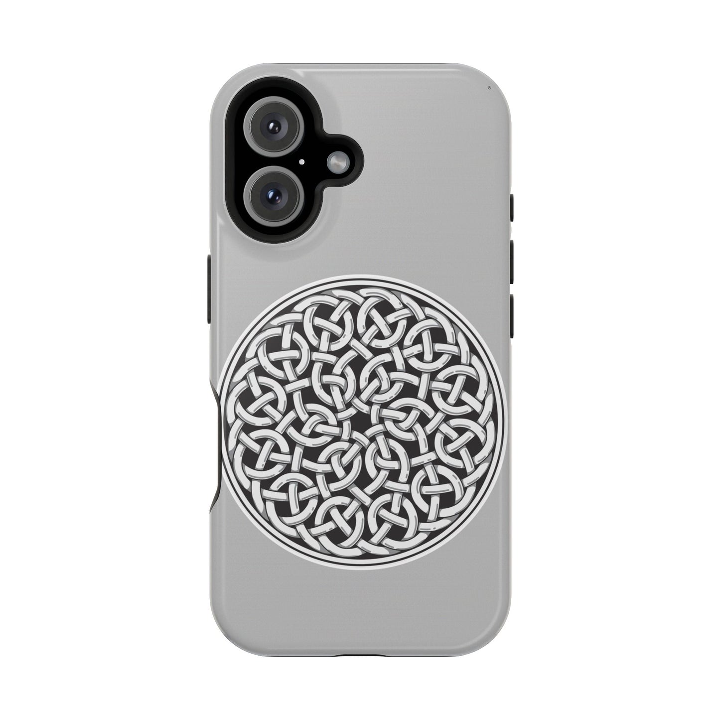 Celtic Knot Magnetic Phone Case, Silver Medallion Design, St. Patrick Phone Cover Compatible with iPhone 17, 16, 15, 14, 13