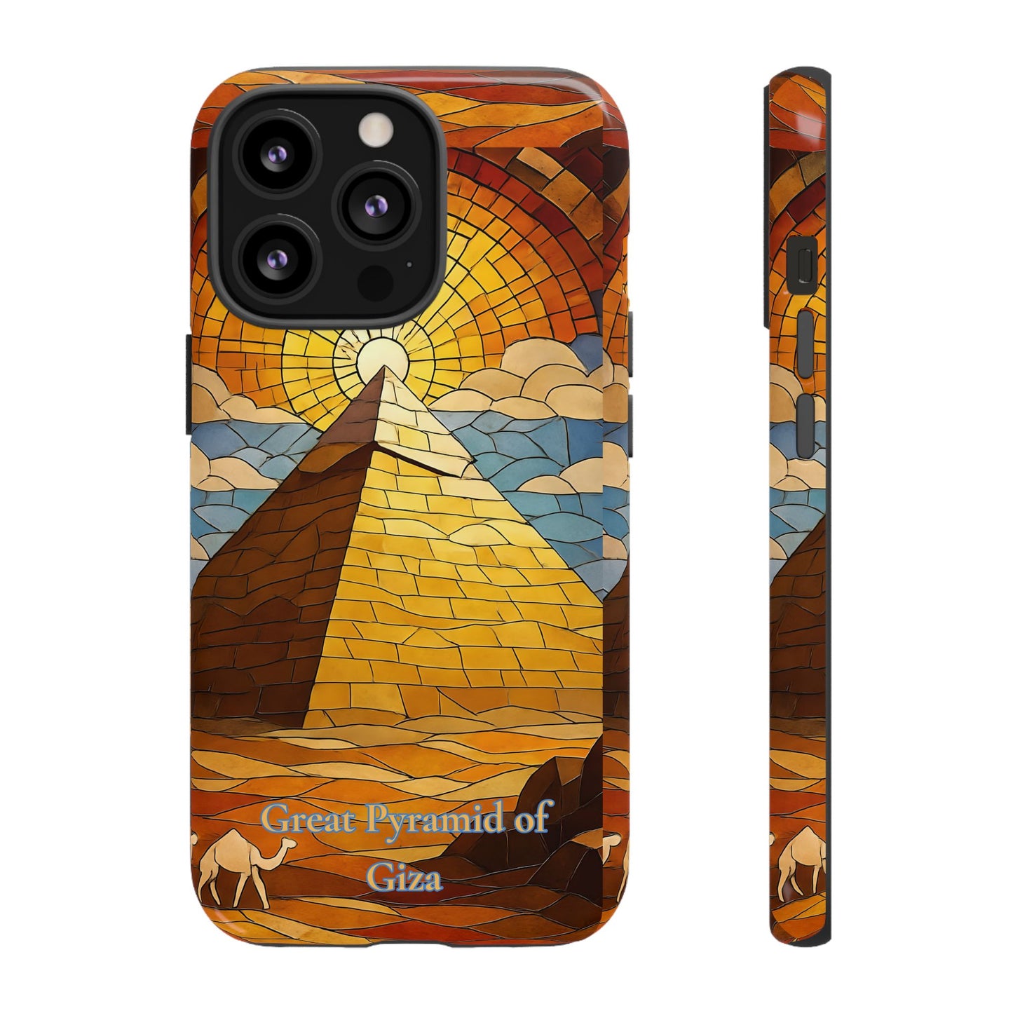 Great Pyramid of Giza Tough Phone Case - Ancient Egypt Aesthetic, World Wonder Art Design, Compatible with iPhone, Galaxy, and Google Phones