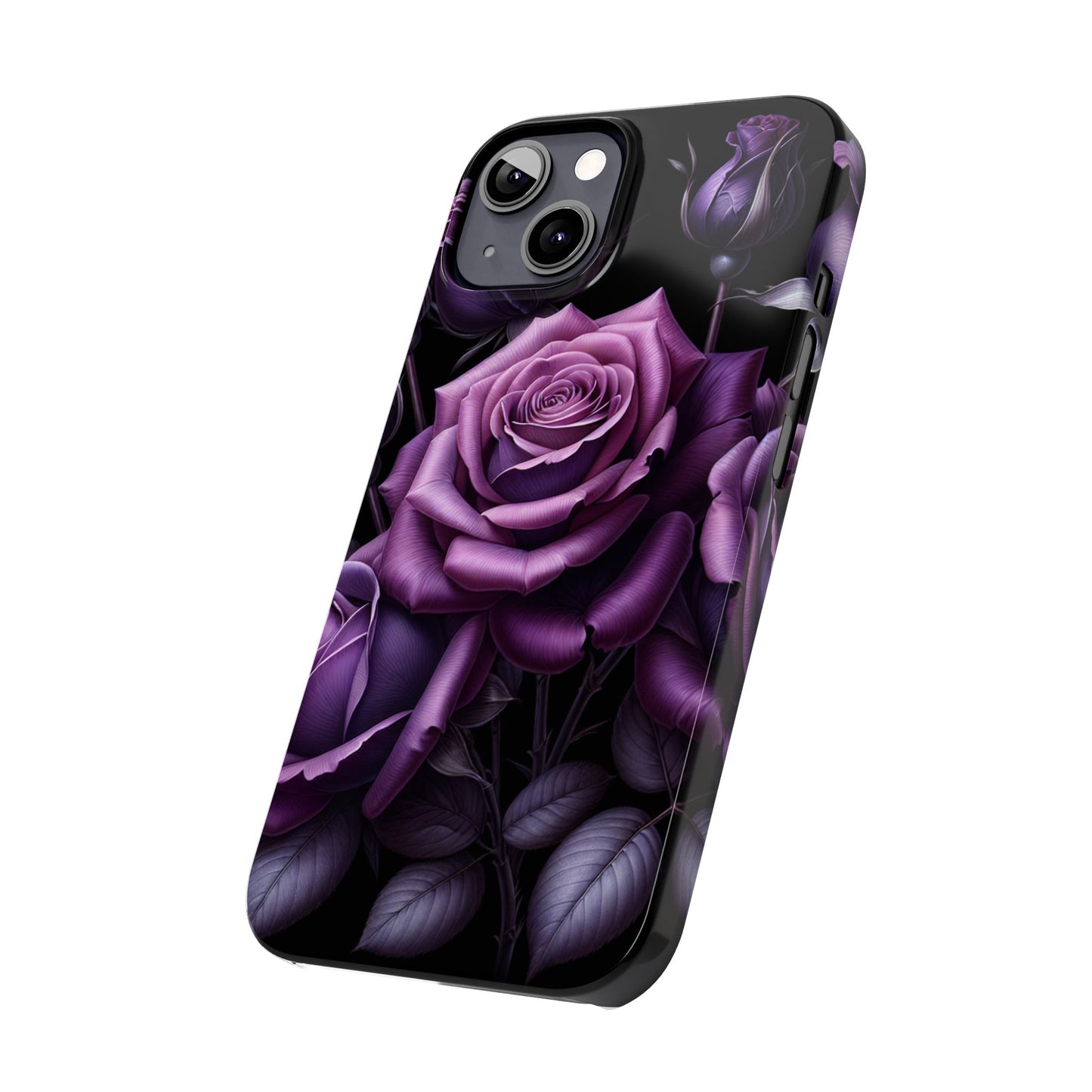 Purple Rose Slim Phone Cases, Floral Phone Cover, Elegant Smartphone Case, Gift for Her, Mother's Day Accessories
