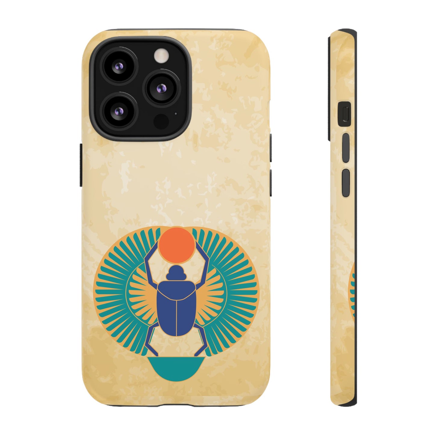 Ancient Egyptian Scarab Beetle Tough Phone Case - Symbol of Rebirth Design, Mythological Art, Compatible with iPhone, Galaxy, and Google