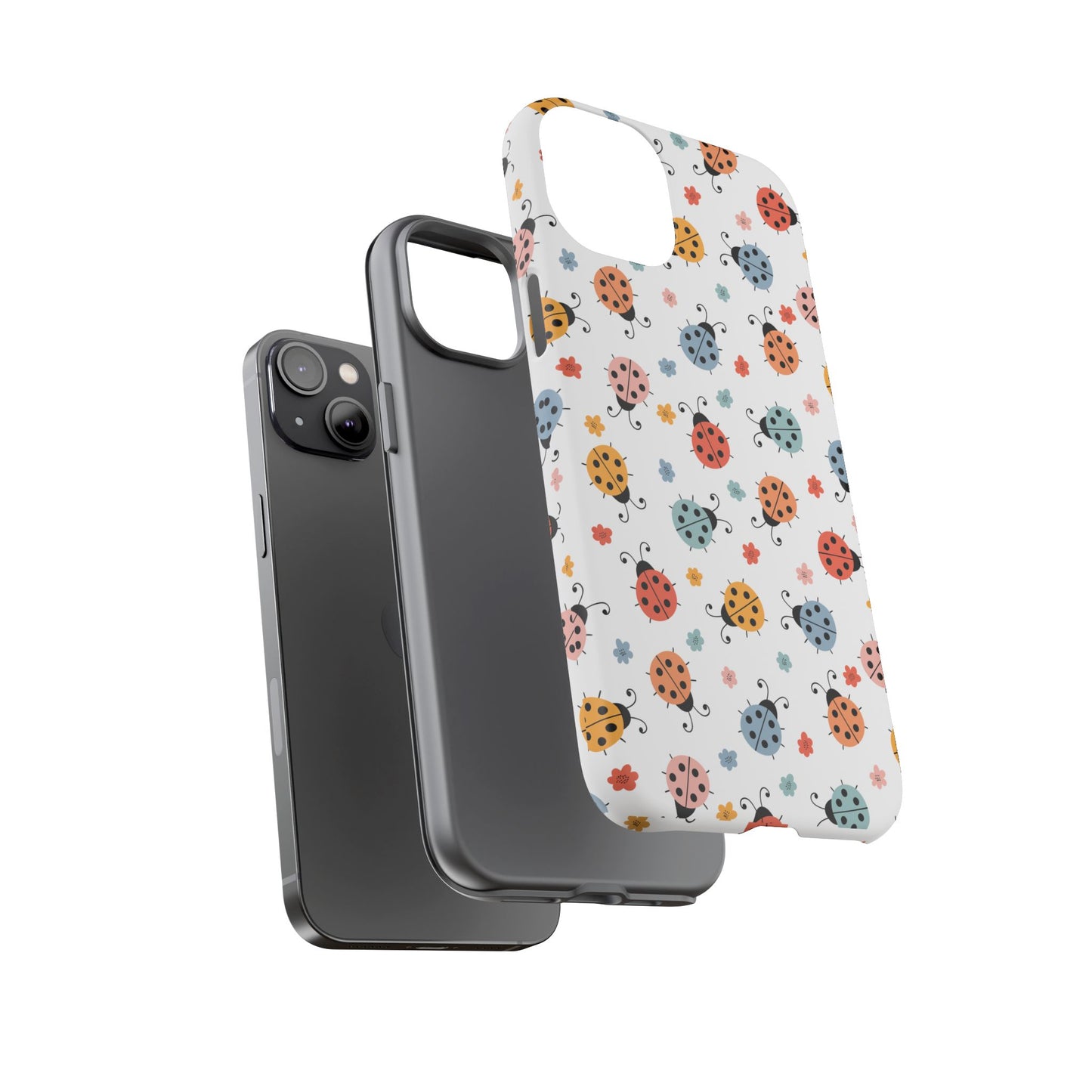 Ladybug Tough Phone Case - Cute Insect Aesthetic, Nature-Inspired Pattern Art, Compatible with iPhone, Galaxy, and Google Phones