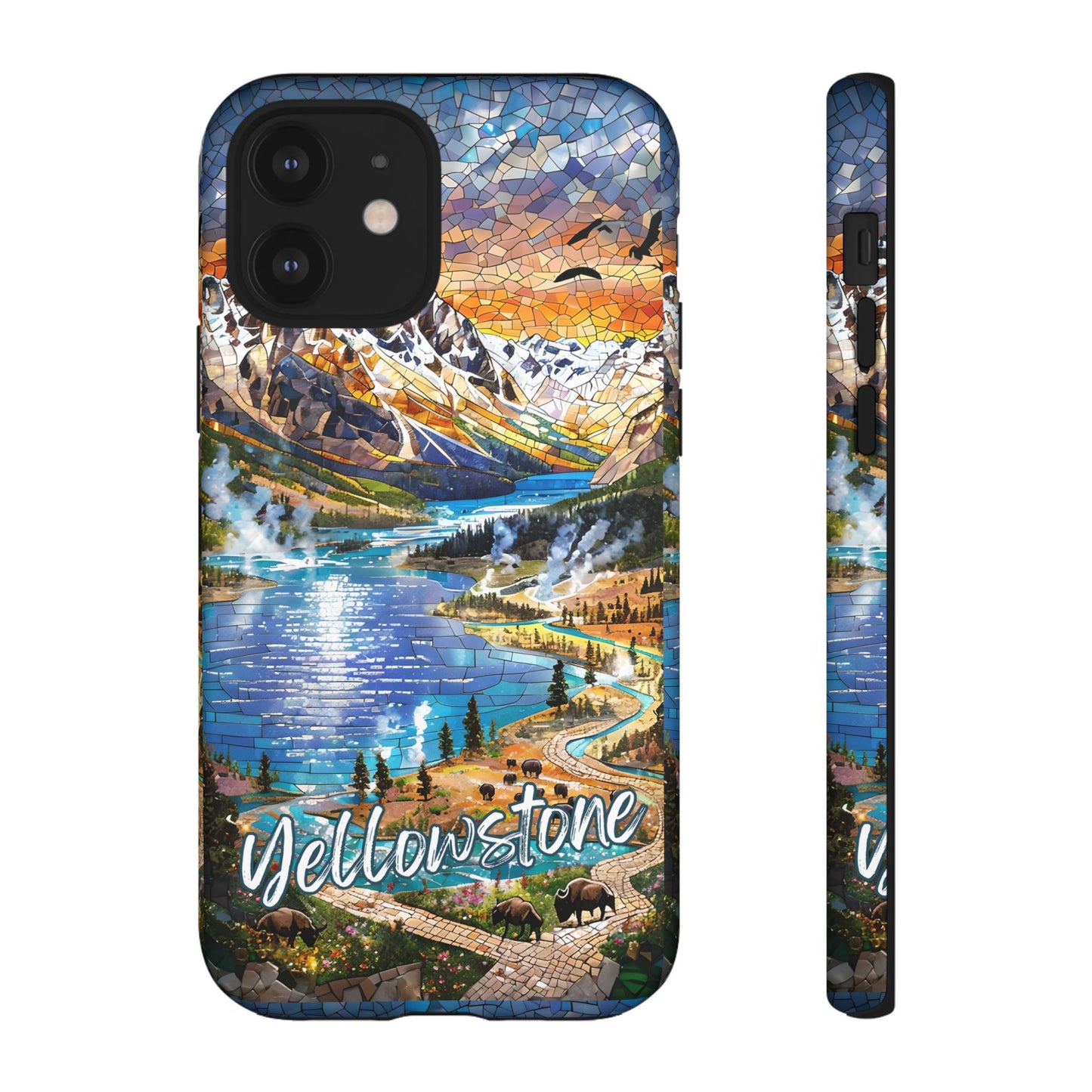 Yellowstone  National Park Phone Case, Mosaic Phone Case, Yellowstone National Park Gift, Scenic Mountains Phone Cover, Landscape Aesthetic
