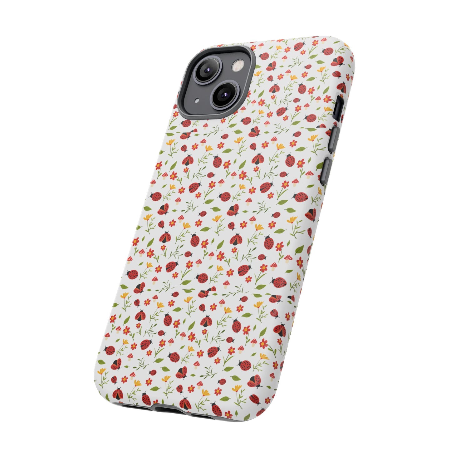 Ladybug Tough Phone Case - Cute Insect Aesthetic, Nature-Inspired Pattern Art, Compatible with iPhone, Galaxy, and Google Phones