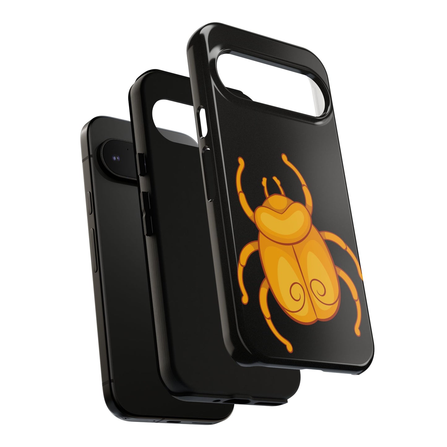 Ancient Egyptian Scarab Tough Phone Case - Gold Beetle Design, Mythological Insect Art, Compatible with iPhone, Galaxy, and Google Phones