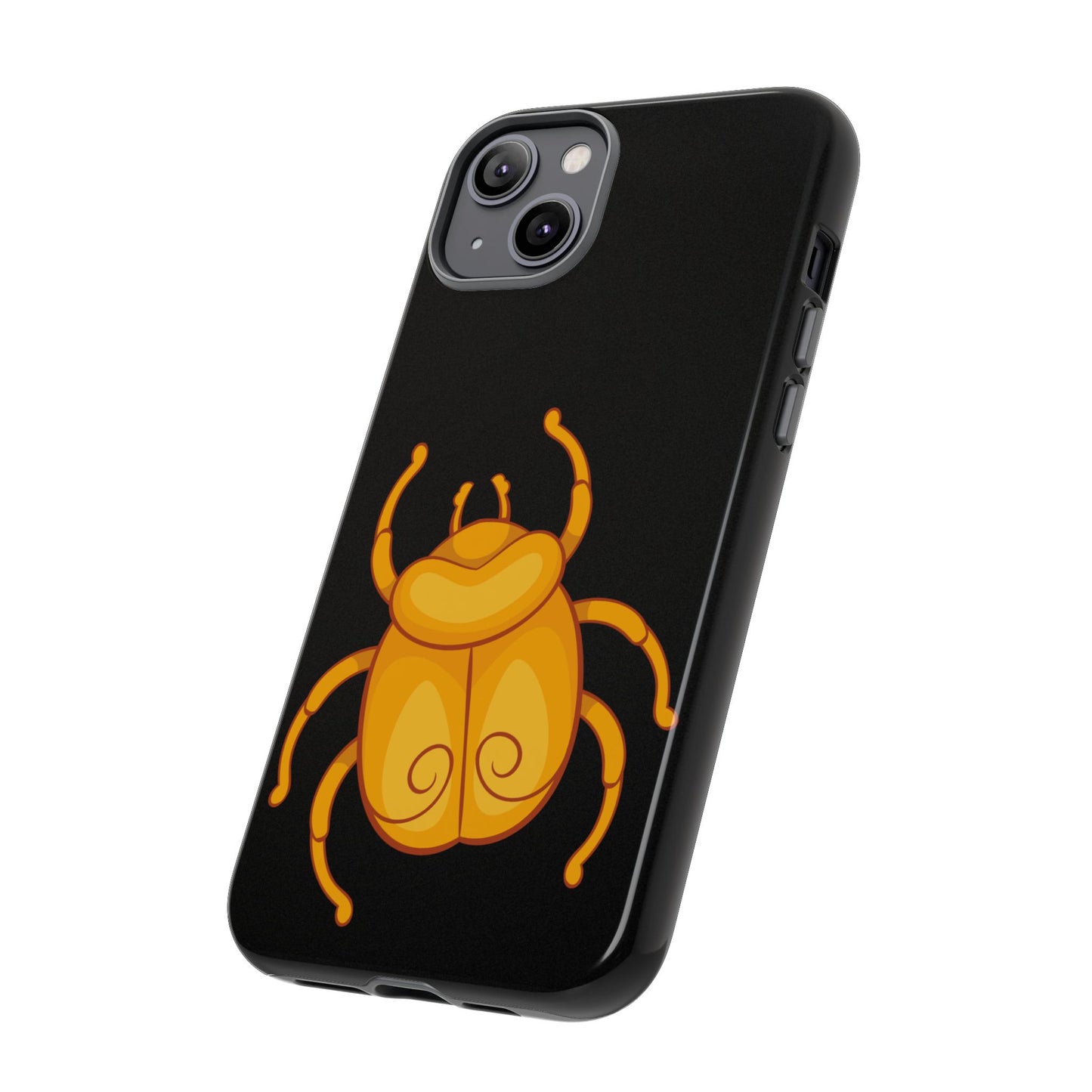 Ancient Egyptian Scarab Tough Phone Case - Gold Beetle Design, Mythological Insect Art, Compatible with iPhone, Galaxy, and Google Phones