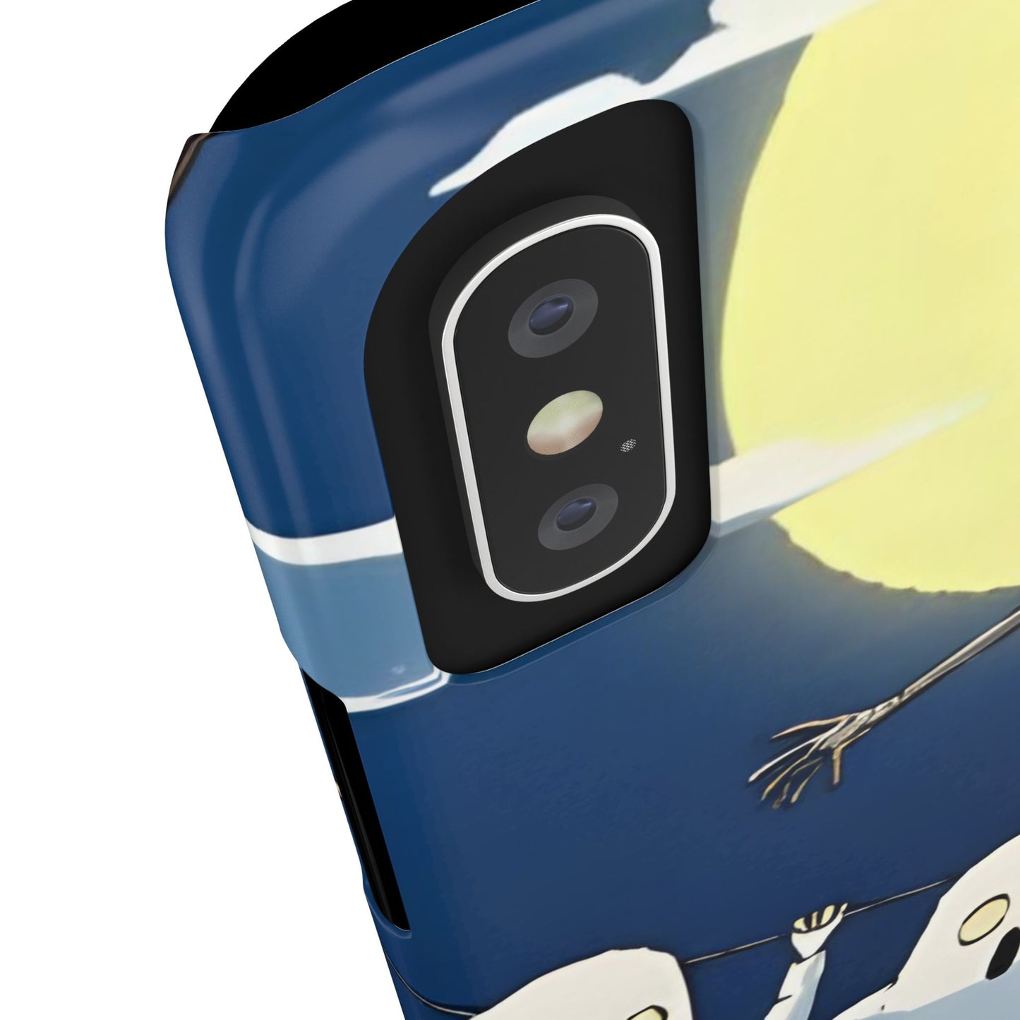 Jumping Skeleton Slim Phone Case - Halloween Aesthetic, Creepy Cute Ghost Cartoon Style, Compatible with iPhone, Galaxy, and Google Phones