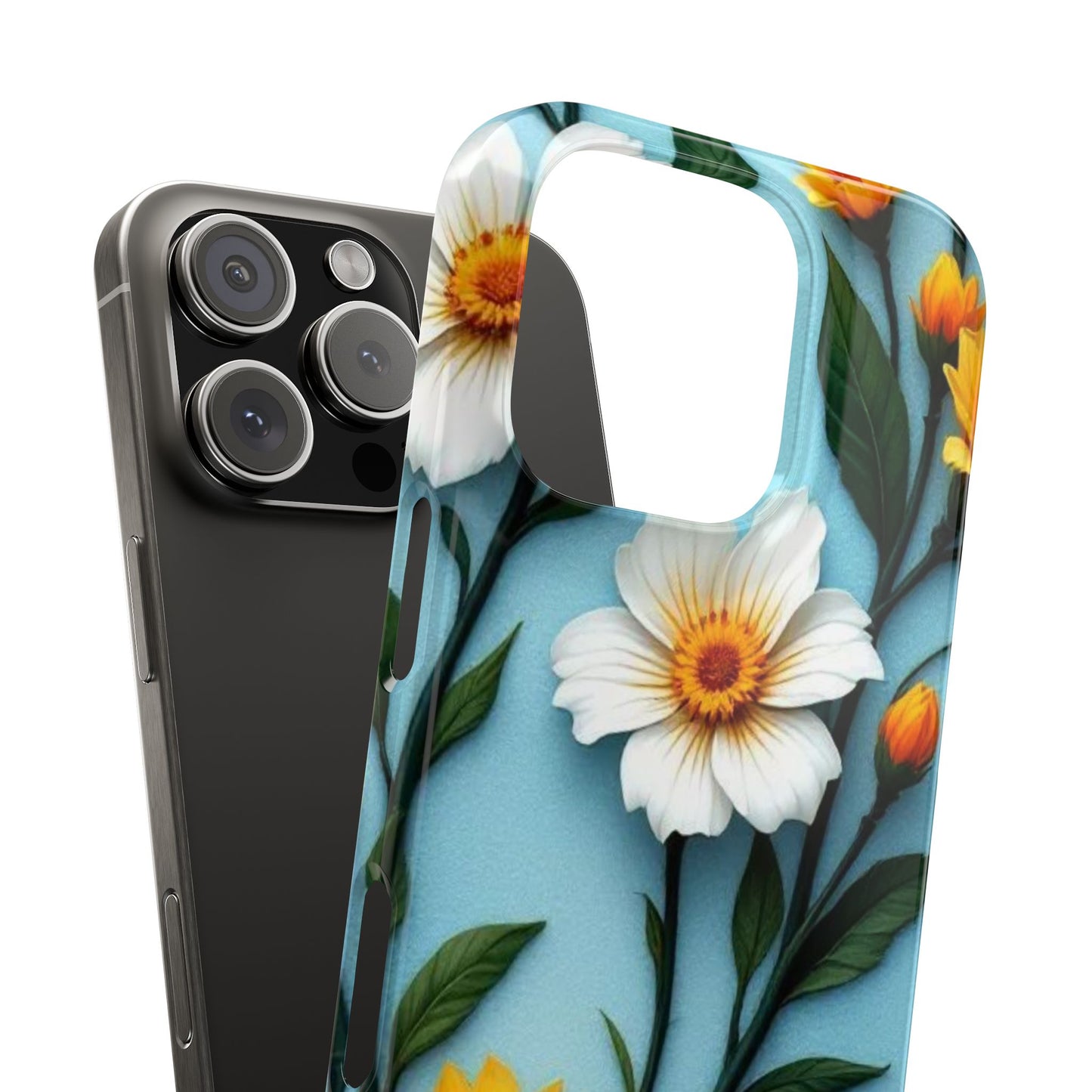 Floral Slim Phone Case, Smartphone Accessories, Gift for Her, Nature Lover Gift, Spring Decor, Cute Phone Cover