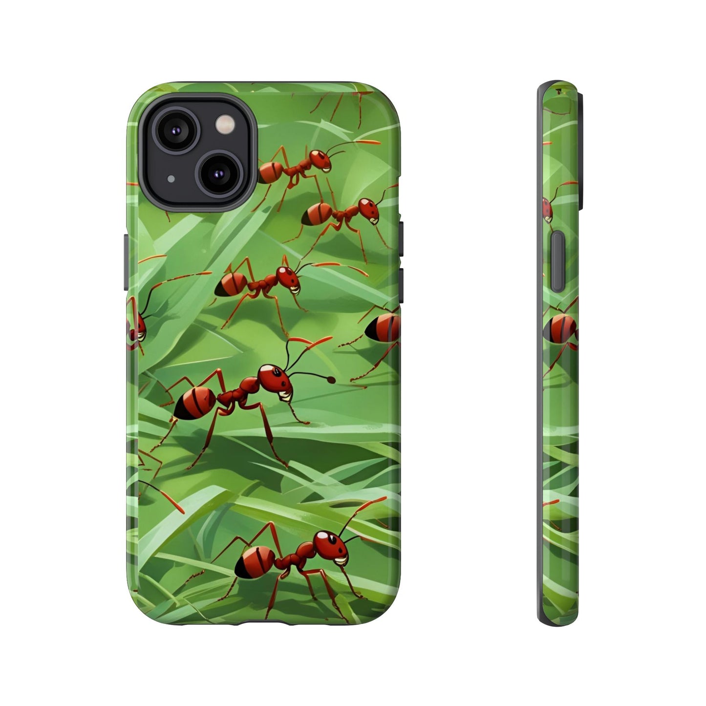 Marching Ant Pattern Tough Phone Case - Realistic Insect Art, Minimalist Nature Aesthetic, Compatible with iPhone, Galaxy, and Google Phones
