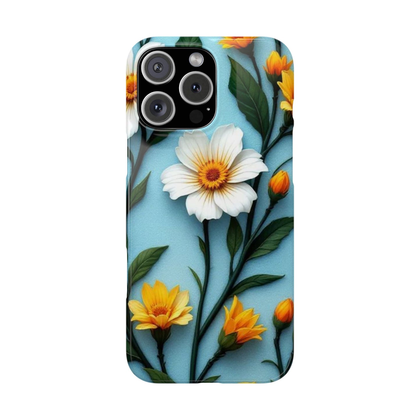Floral Slim Phone Case, Smartphone Accessories, Gift for Her, Nature Lover Gift, Spring Decor, Cute Phone Cover