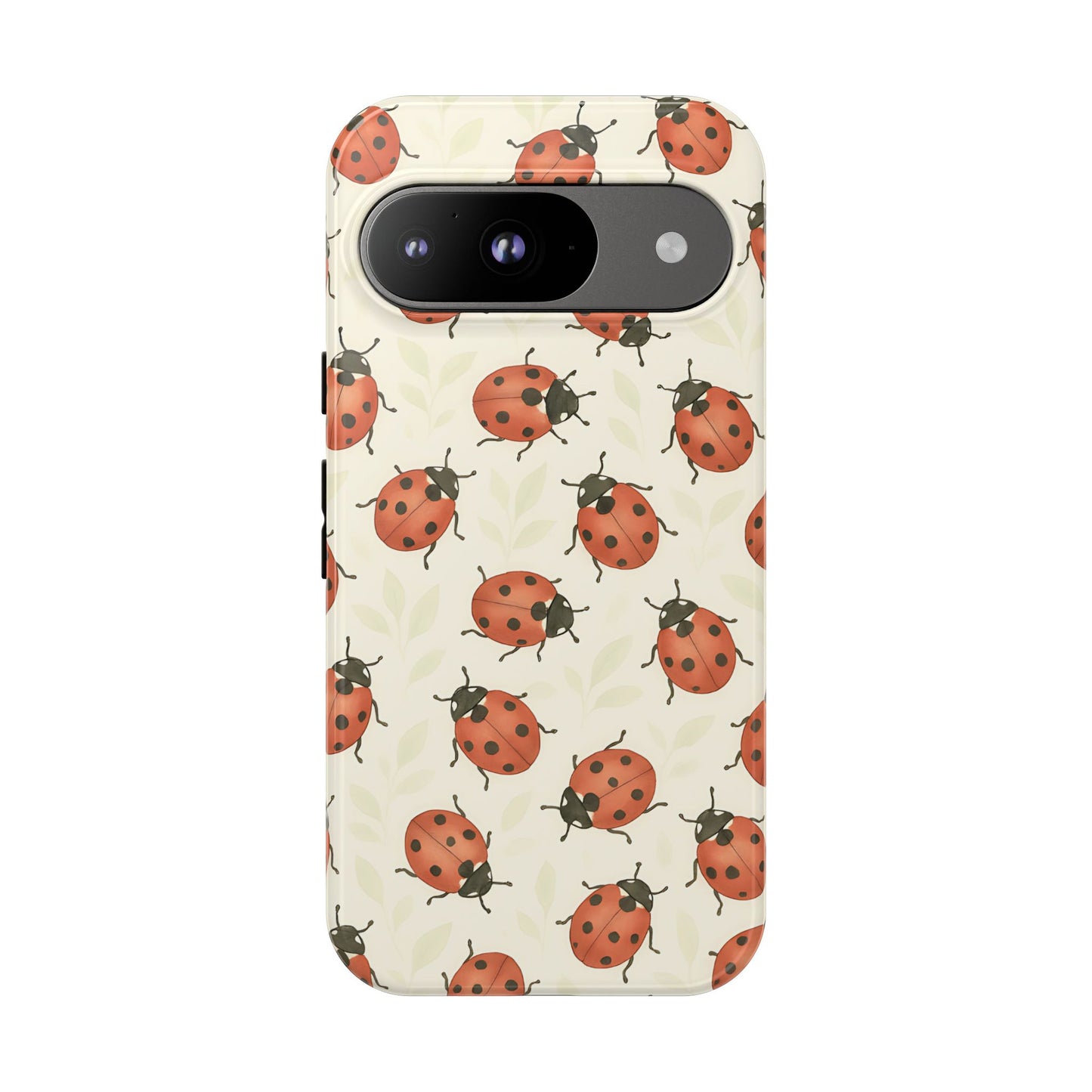 Ladybug Tough Phone Case - Cute Insect Aesthetic, Nature-Inspired Pattern Art, Compatible with iPhone, Galaxy, and Google Phones