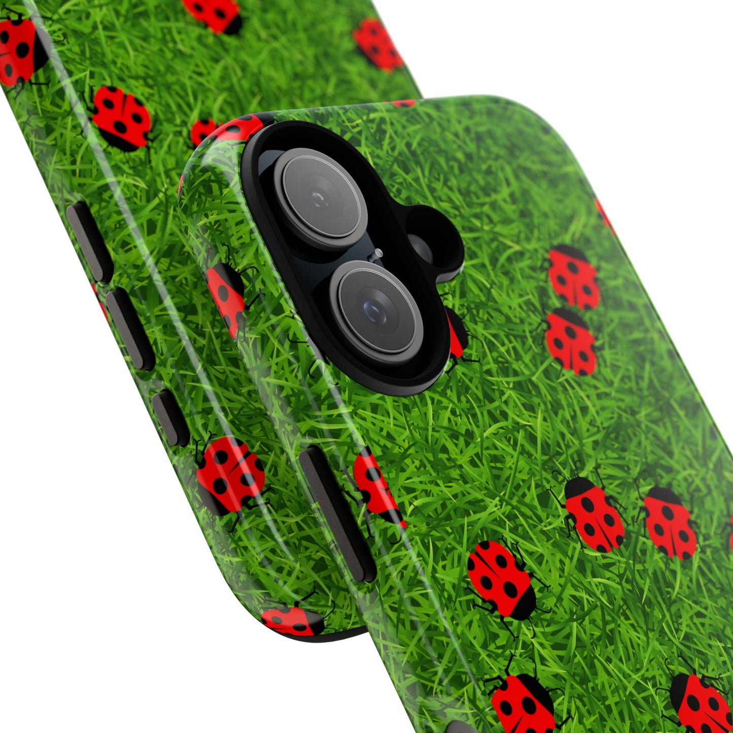 Ladybug Tough Phone Case - Cute Insect Aesthetic, Nature Pattern Art Design, Compatible with iPhone, Galaxy, and Google Phones