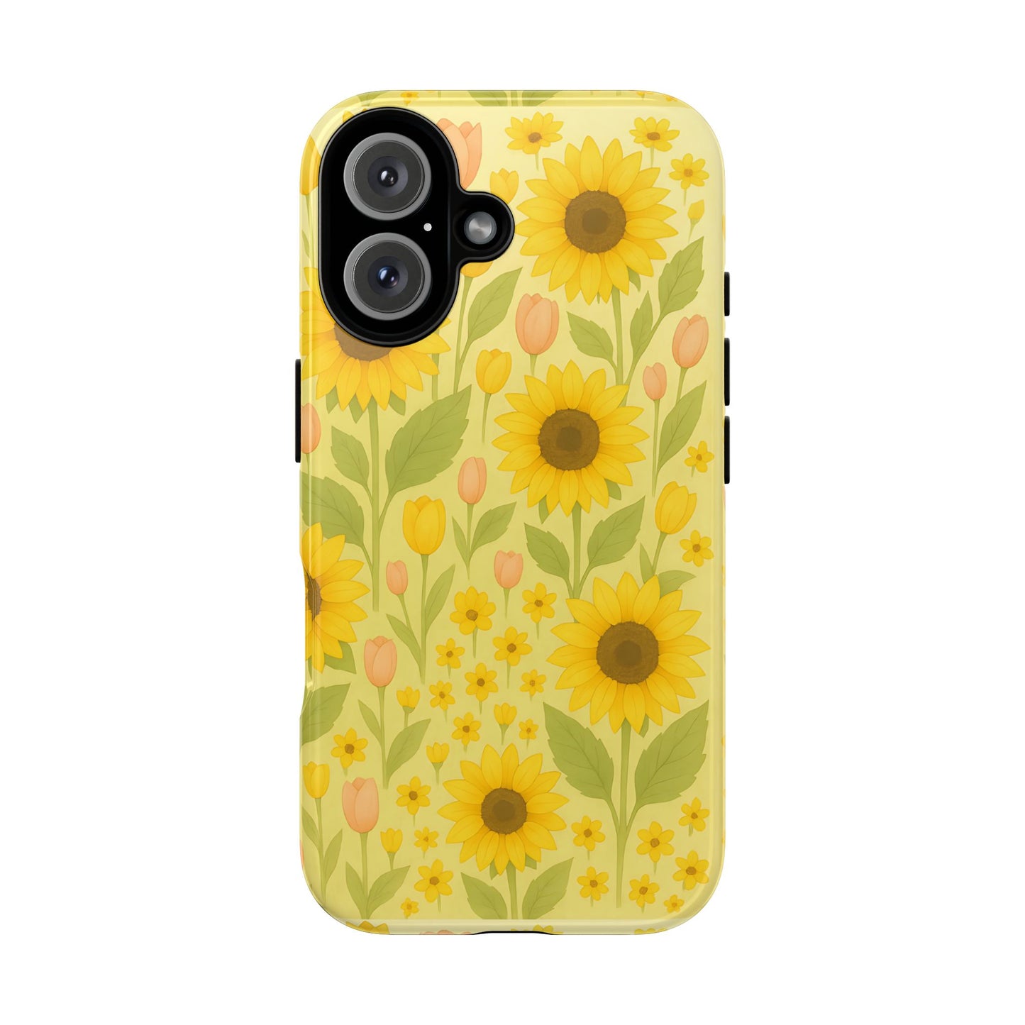 Sunflower Floral Phone Case, Watercolor Botanical Print, Aesthetic Tough Phone Case, Compatible with iPhone, Galaxy, Google