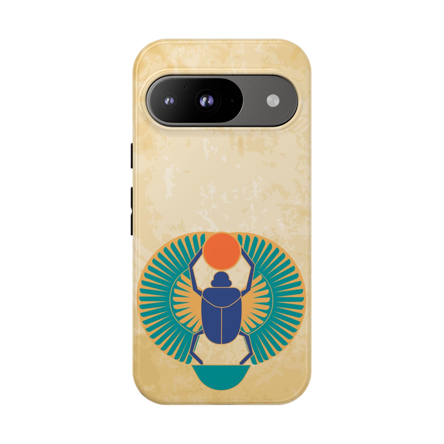Ancient Egyptian Scarab Beetle Tough Phone Case - Symbol of Rebirth Design, Mythological Art, Compatible with iPhone, Galaxy, and Google