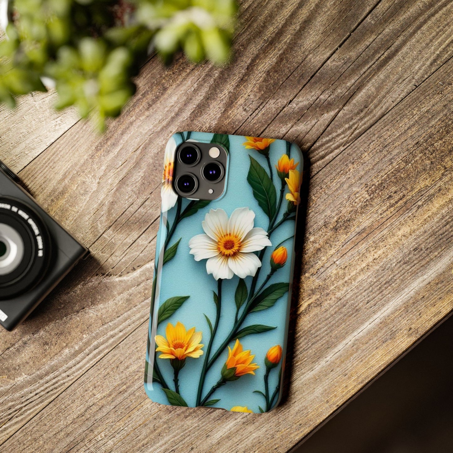 Floral Slim Phone Case, Smartphone Accessories, Gift for Her, Nature Lover Gift, Spring Decor, Cute Phone Cover