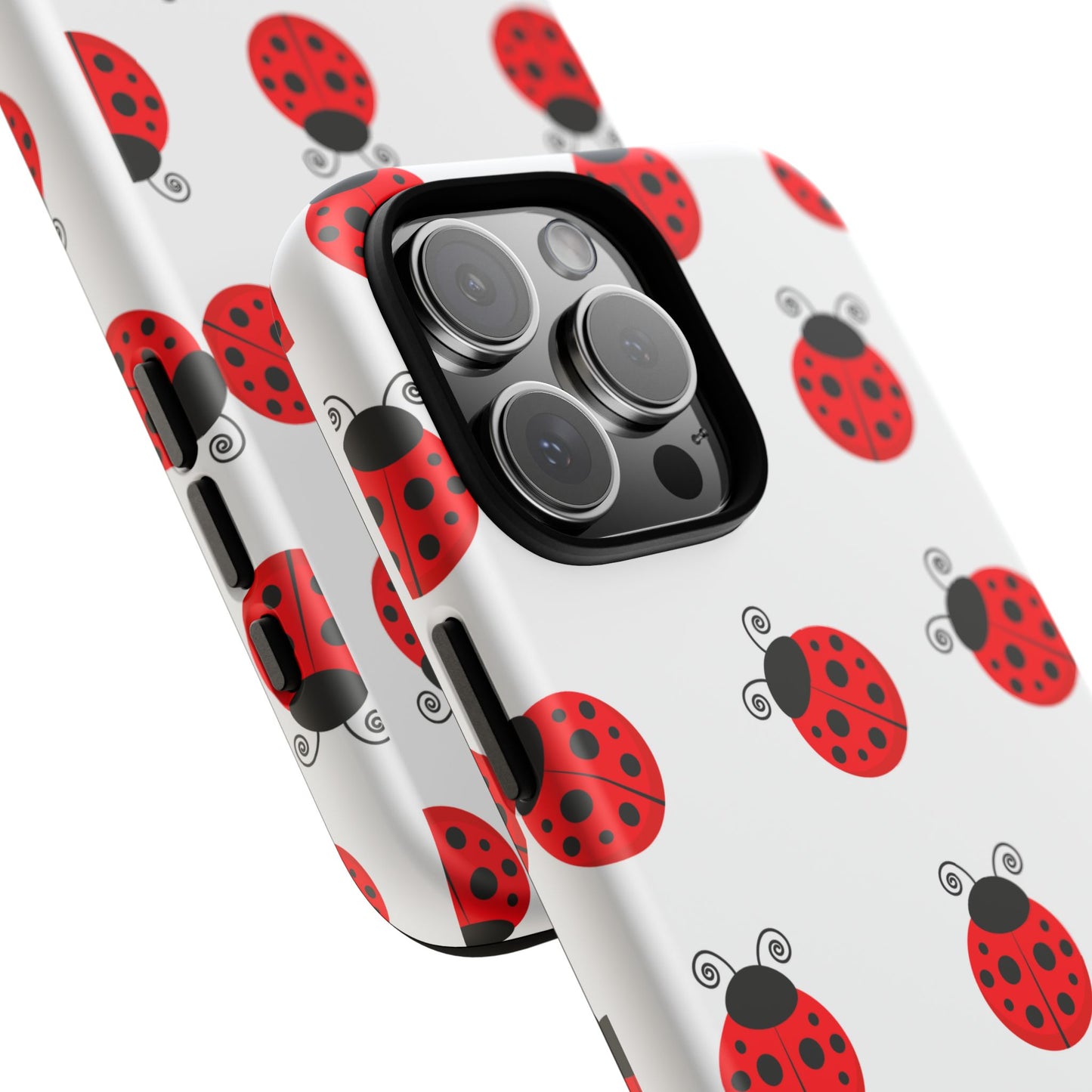 Ladybug Tough Phone Case - Cute Insect Aesthetic, Nature-Inspired Pattern Art, Compatible with iPhone, Galaxy, and Google Phones