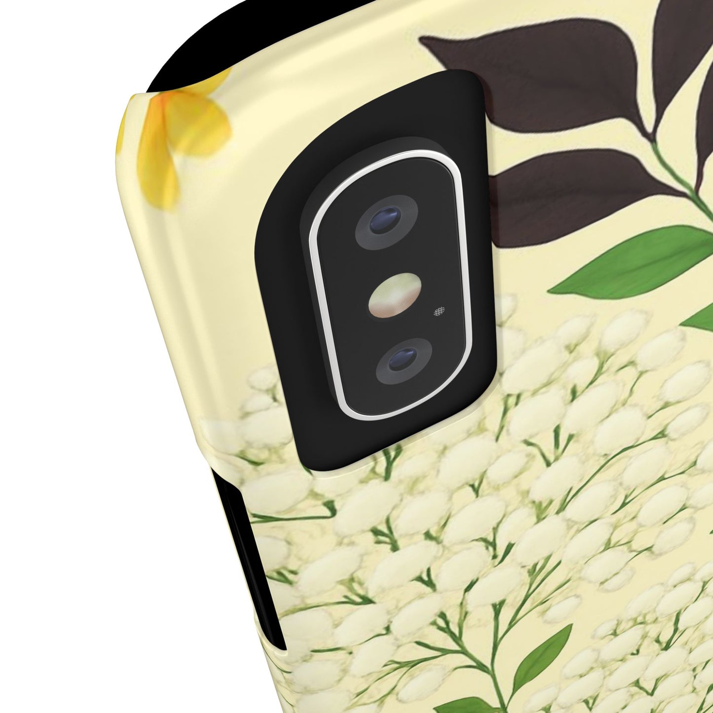 Delicate Floral Print Phone Case, Autumn Botanical Slim Phone Case, Aesthetic Flower Phone Cover Compatible with iPhone, Galaxy, Google