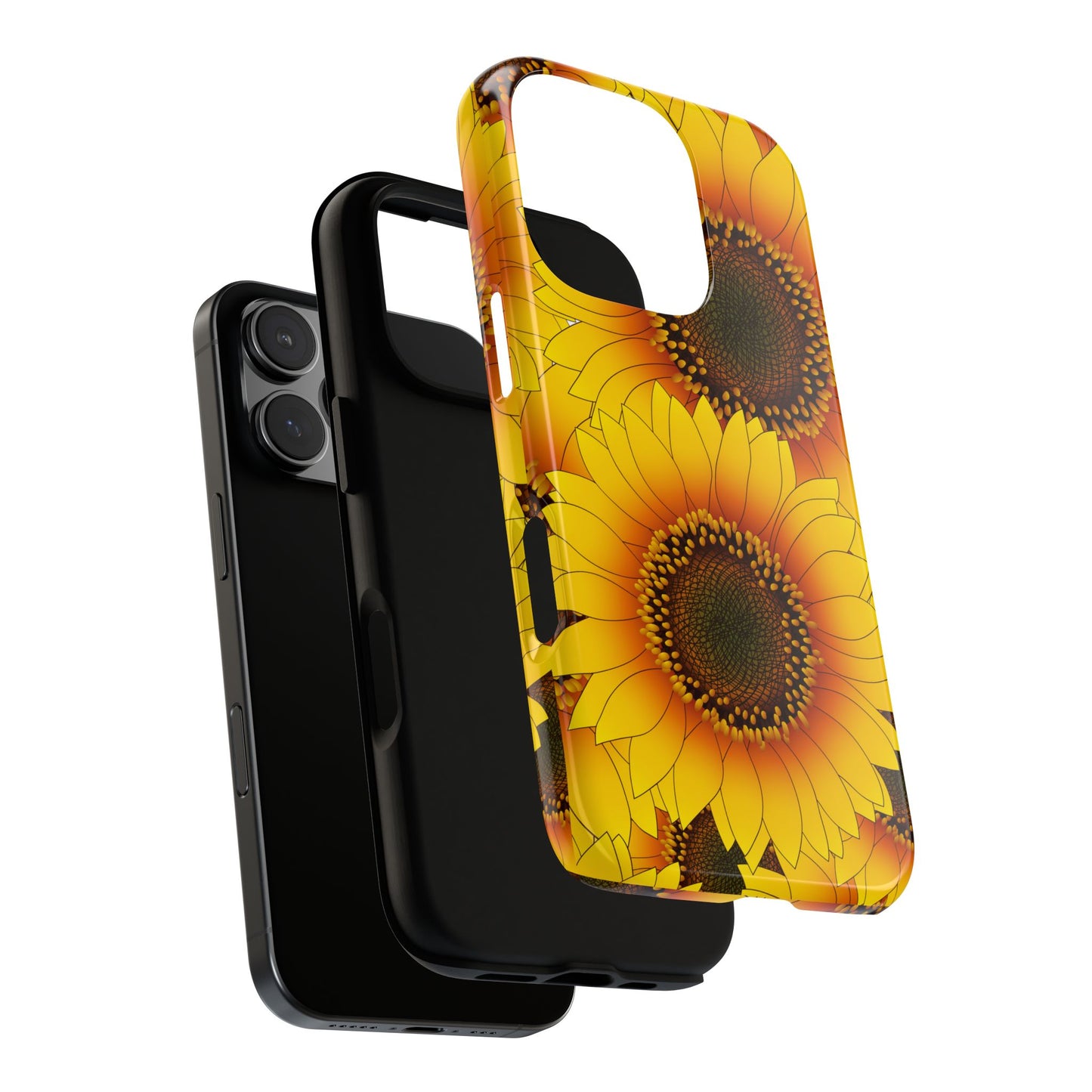 Sunflower Aesthetic Tough Phone Case - Bright Floral Art, Bold Yellow Sunflower Design, Compatible with iPhone, Galaxy, and Google Phones