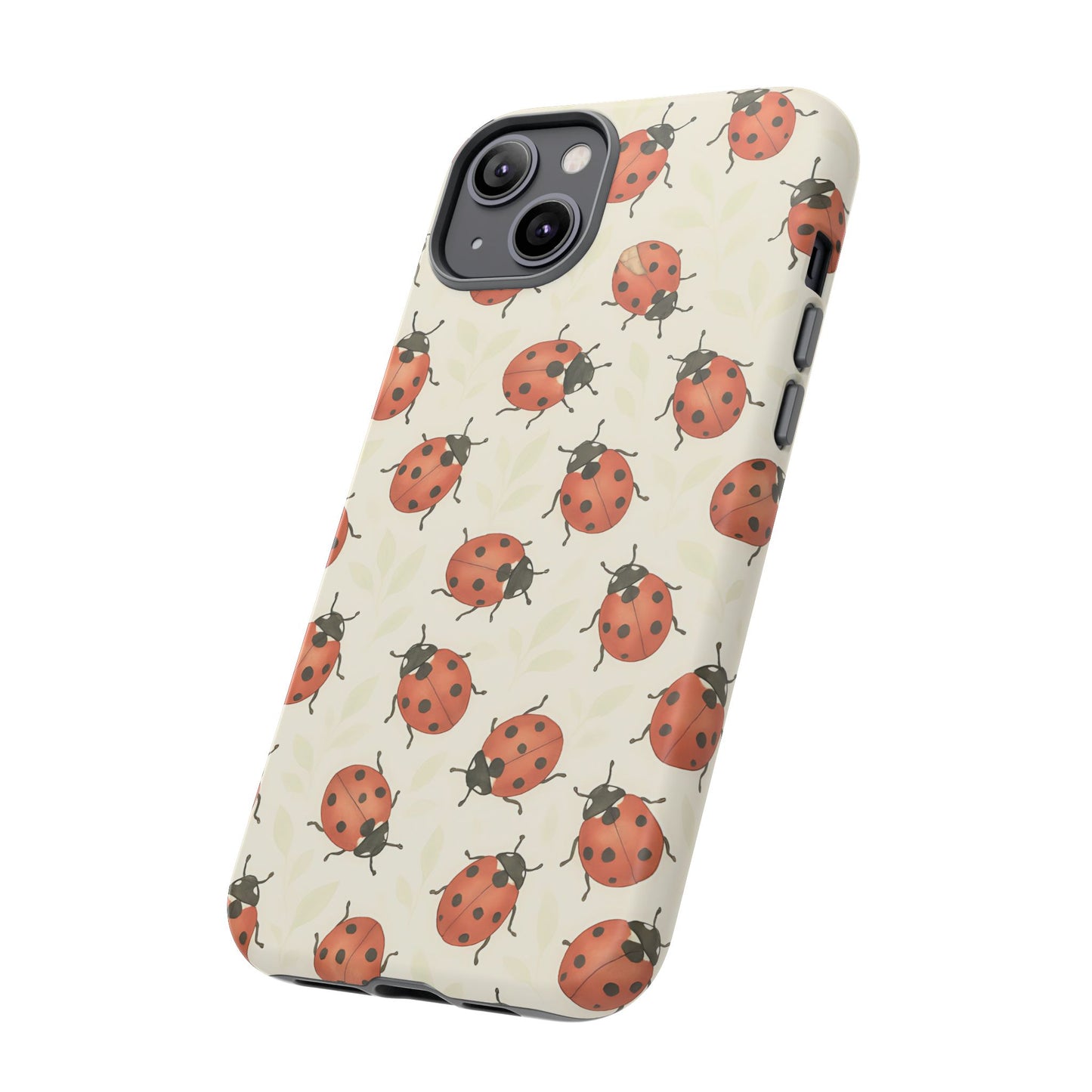 Ladybug Tough Phone Case - Cute Insect Aesthetic, Nature-Inspired Pattern Art, Compatible with iPhone, Galaxy, and Google Phones
