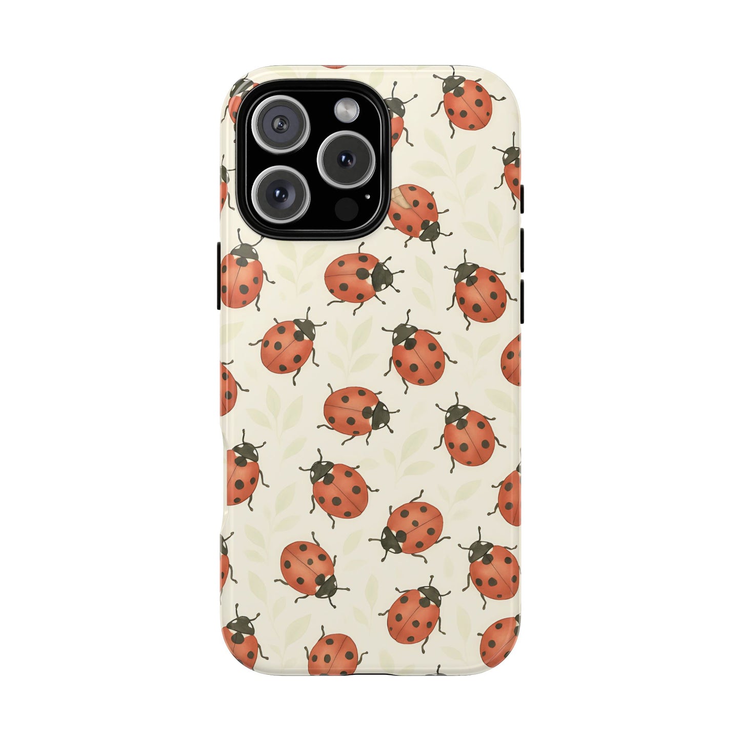 Ladybug Tough Phone Case - Cute Insect Aesthetic, Nature-Inspired Pattern Art, Compatible with iPhone, Galaxy, and Google Phones