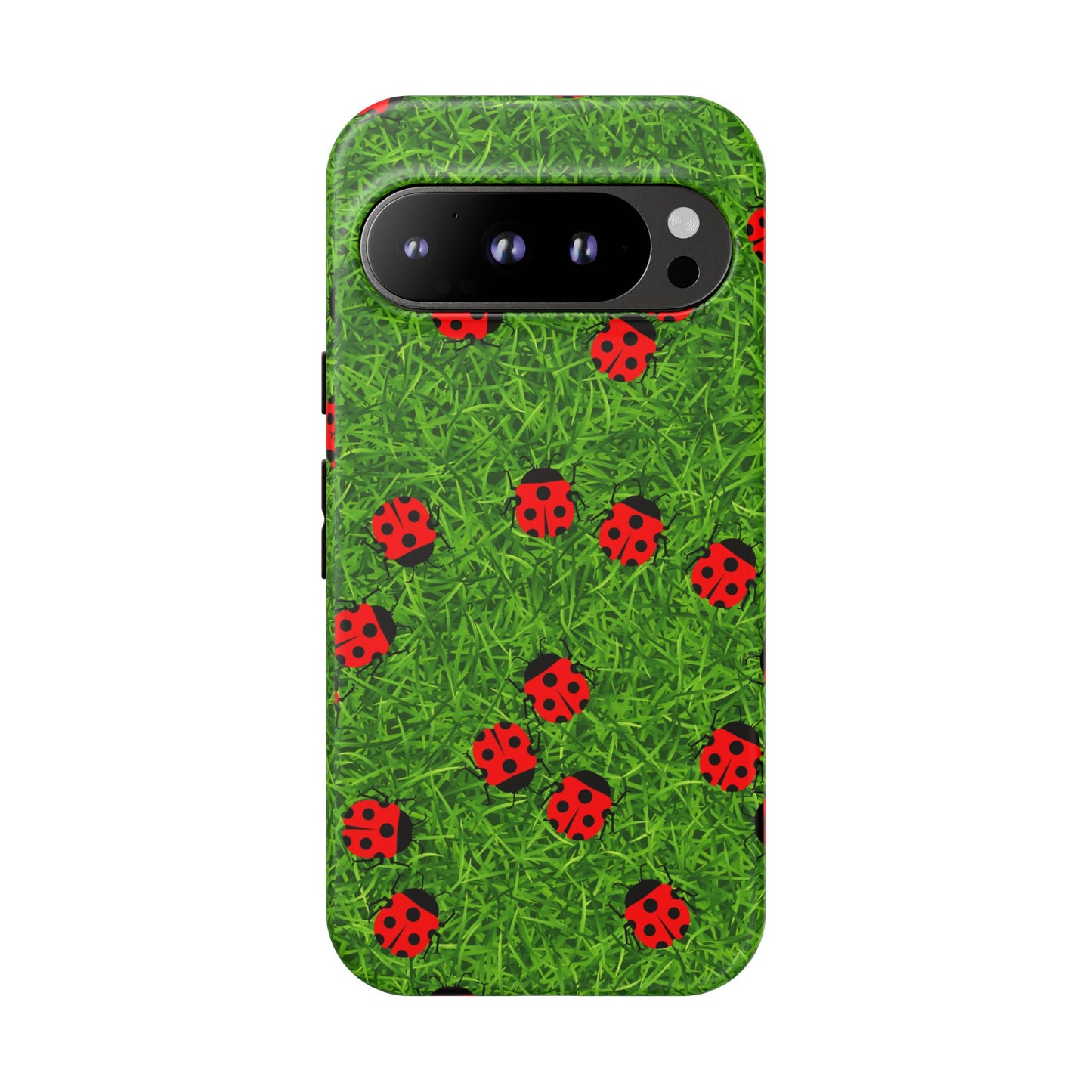 Ladybug Tough Phone Case - Cute Insect Aesthetic, Nature Pattern Art Design, Compatible with iPhone, Galaxy, and Google Phones