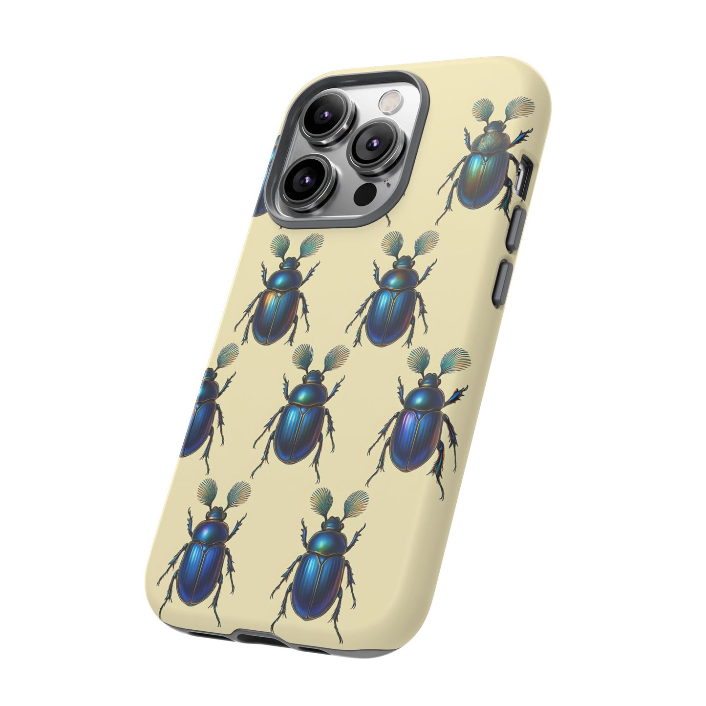Beetle Tough Phone Case - Nature-Inspired Insect Art, Vintage Bug Pattern Design, Compatible with iPhone, Galaxy, and Google Phones