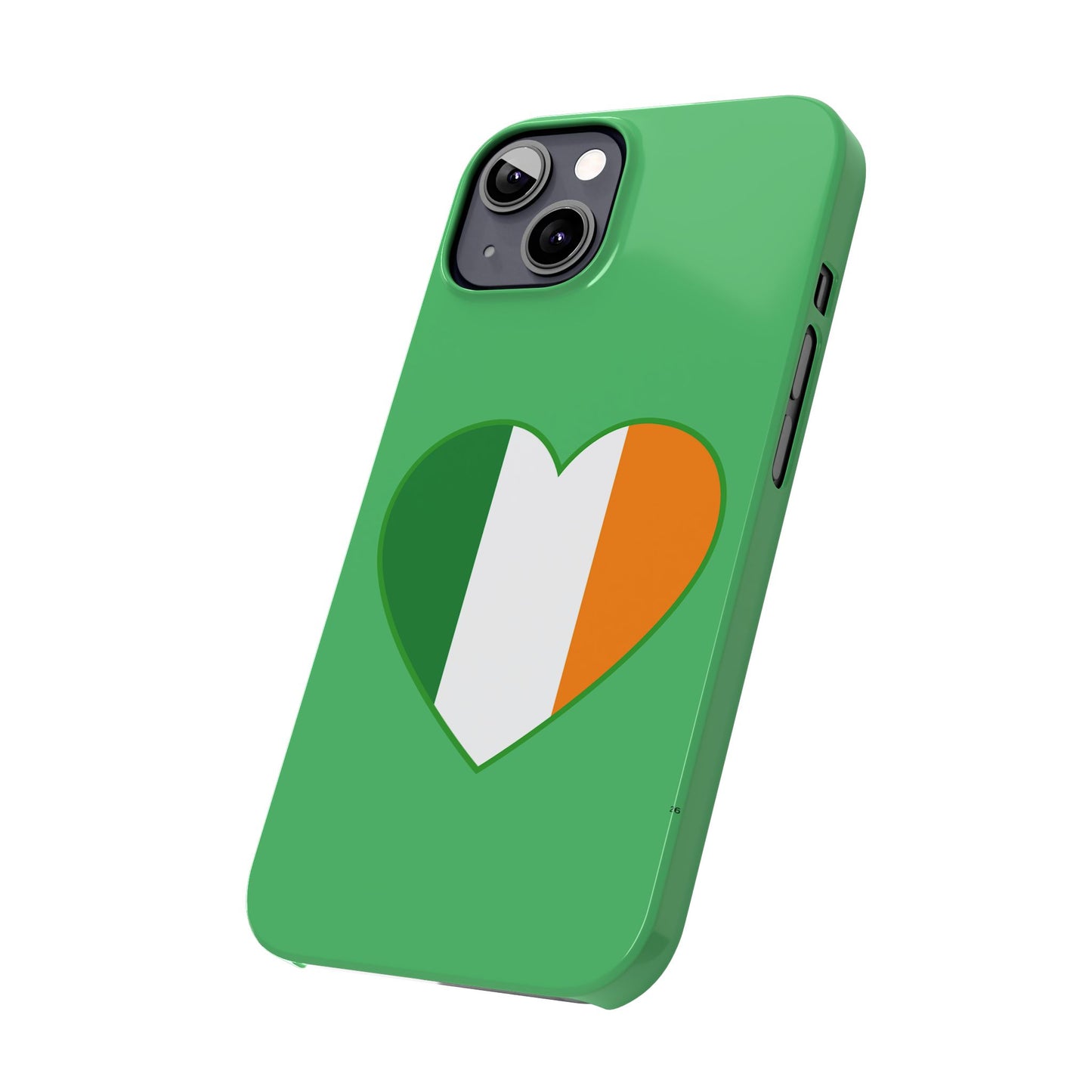 Ireland Heart Flag Slim Phone Case, St. Patrick Design Phone Cover, Compatible with iPhone 17, 16, 15, 14, 13, 12, 11