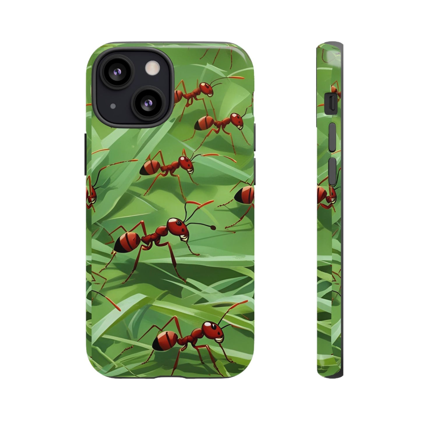 Marching Ant Pattern Tough Phone Case - Realistic Insect Art, Minimalist Nature Aesthetic, Compatible with iPhone, Galaxy, and Google Phones