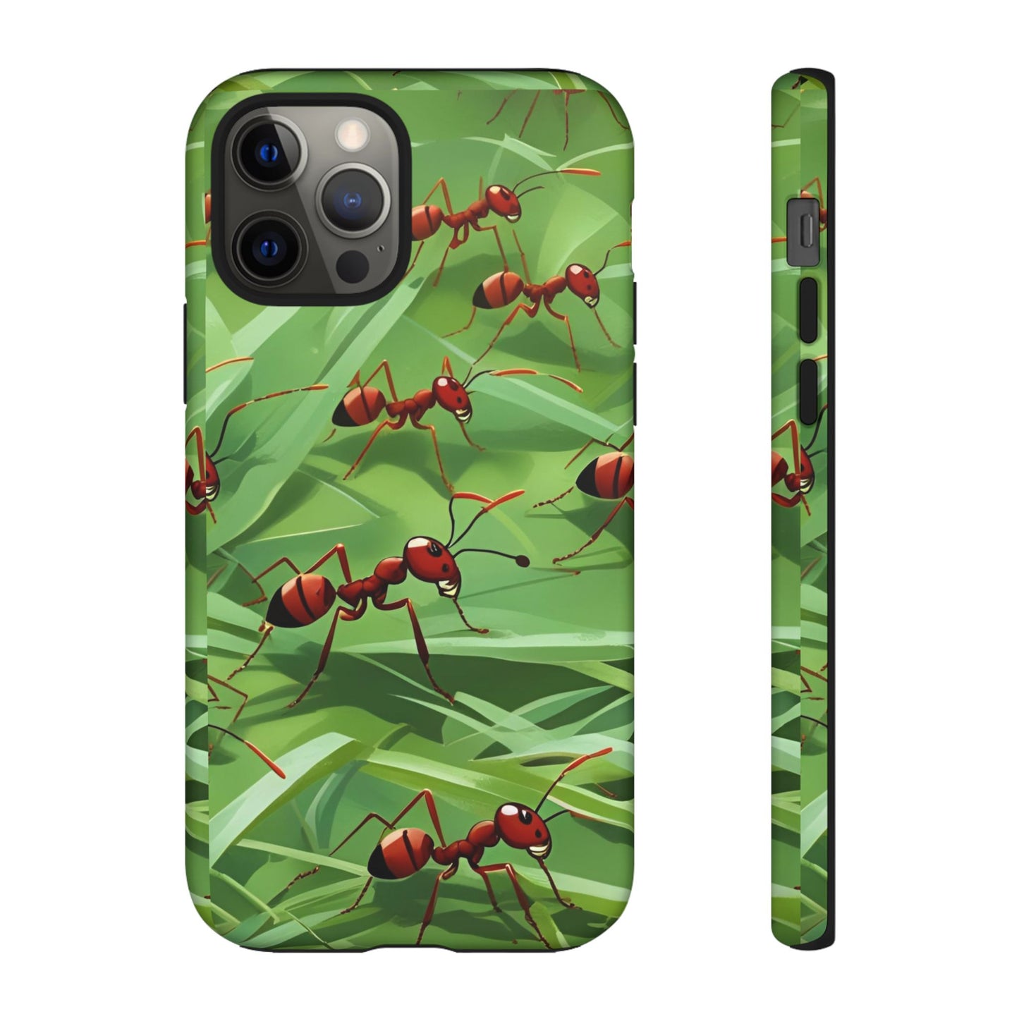 Marching Ant Pattern Tough Phone Case - Realistic Insect Art, Minimalist Nature Aesthetic, Compatible with iPhone, Galaxy, and Google Phones
