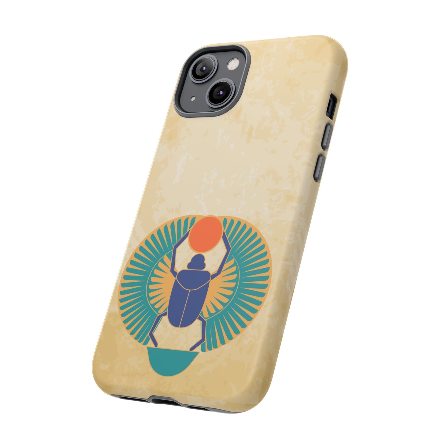 Ancient Egyptian Scarab Beetle Tough Phone Case - Symbol of Rebirth Design, Mythological Art, Compatible with iPhone, Galaxy, and Google