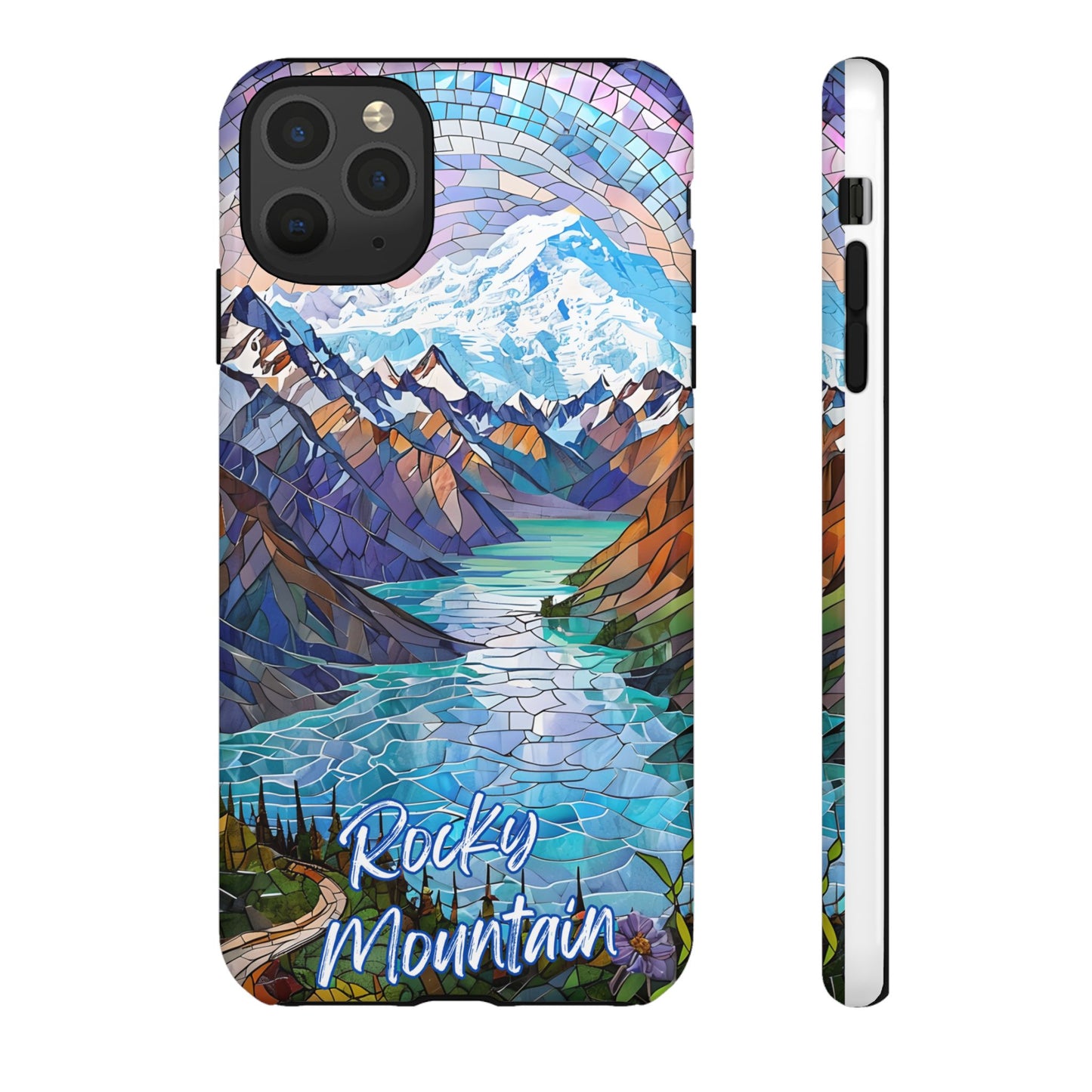Rocky Mountain National Park Colorado Phone Case, Mosaic Phone Case, Mountain Nature Art, National Park Gift, Scenic Forest Phone Cover