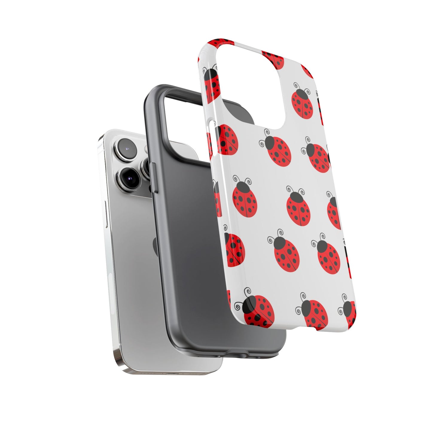 Ladybug Tough Phone Case - Cute Insect Aesthetic, Nature-Inspired Pattern Art, Compatible with iPhone, Galaxy, and Google Phones