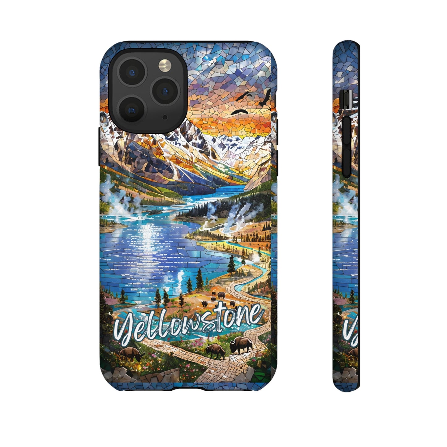 Yellowstone  National Park Phone Case, Mosaic Phone Case, Yellowstone National Park Gift, Scenic Mountains Phone Cover, Landscape Aesthetic