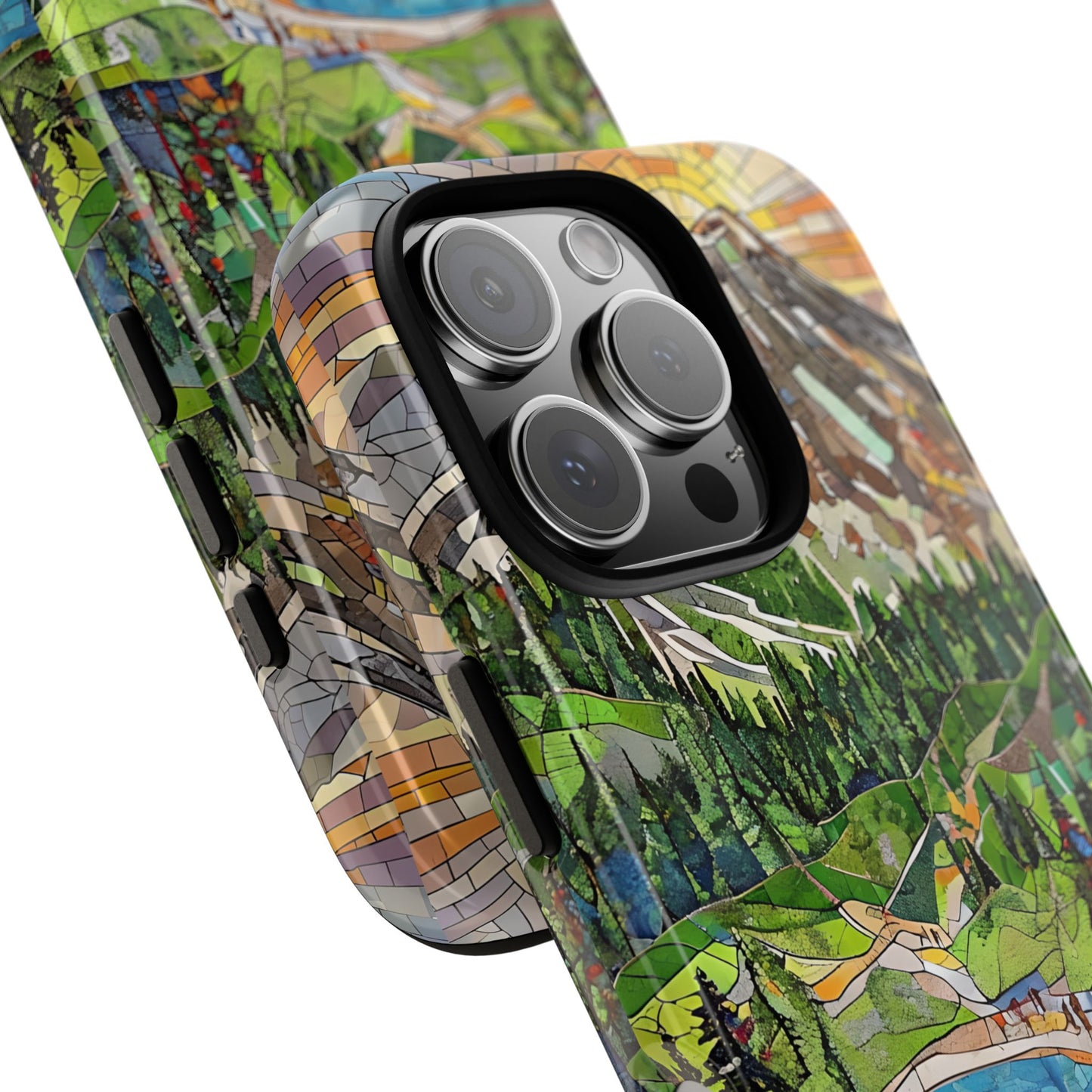 Lassen Volcanic National Park California Phone Case, Mosaic Phone Case, Mountain Nature Art, National Park Gift, Scenic Forest Phone Cover