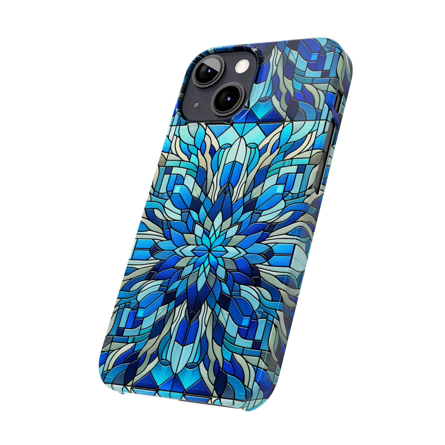 Stained Glass Slim Phone Cases, Floral Phone Covers, Unique Gifts, Artistic Phone Skins, Smartphone Accessories, Stylish Cases