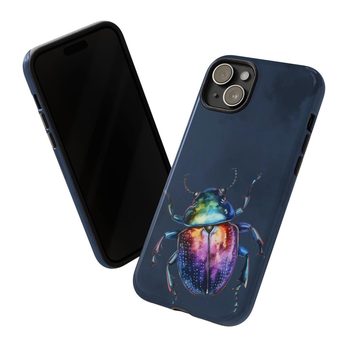 Iridescent Beetle Tough Phone Case - Insect Art Design, Nature-Inspired Pattern, Compatible with iPhone, Galaxy, and Google Phones